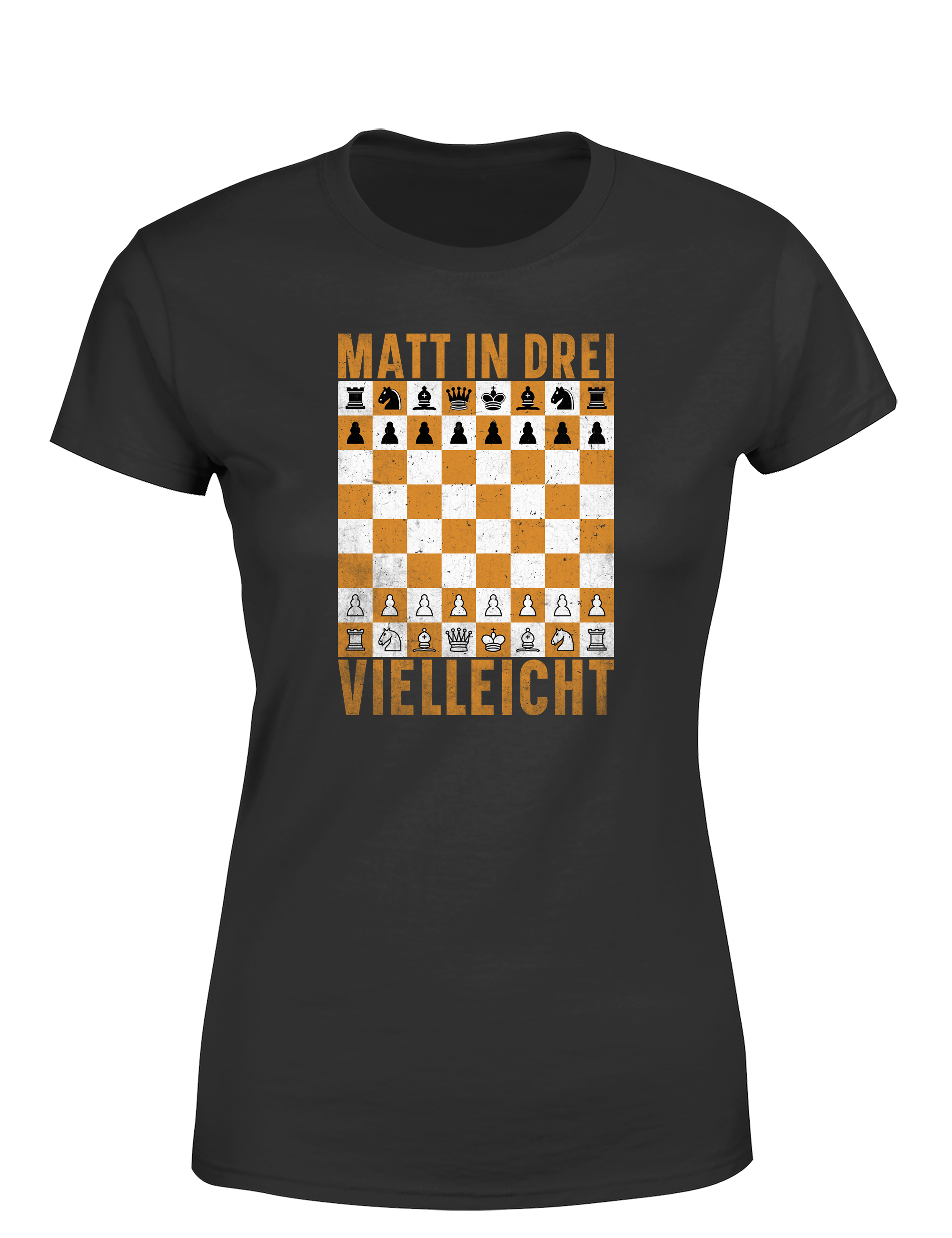 Matt in drei vielleicht – Damen T-Shirt im Retro Stil | Stylisches Damen Shirt für Schachspielerinnen, Turniere, Freizeit & Geschenkidee
