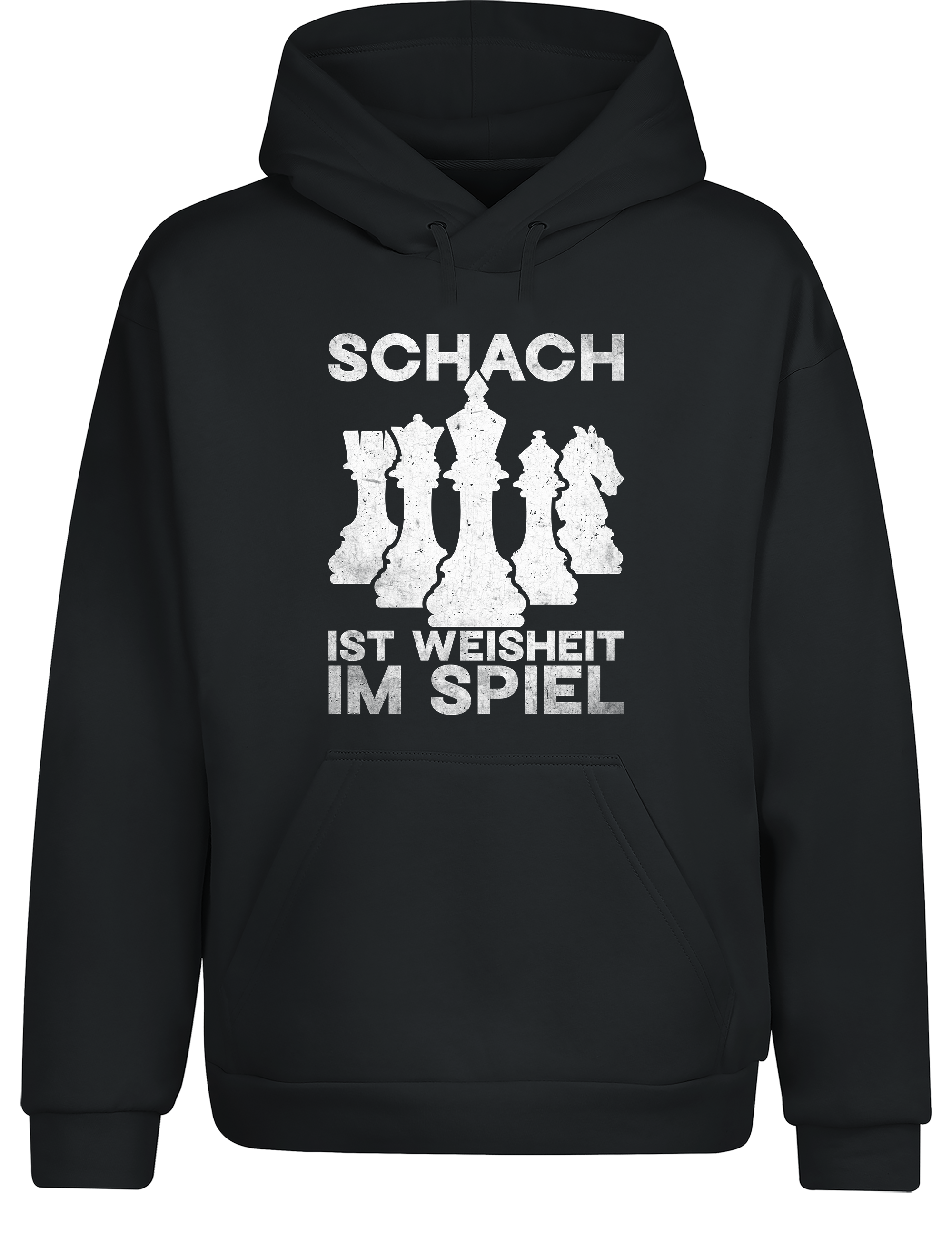 Schach ist Weisheit im Spiel – Hoodie im Retro-Stil | Perfekter Kapuzenpullover für Schachspieler, Turniere, Freizeit & als Geschenkidee