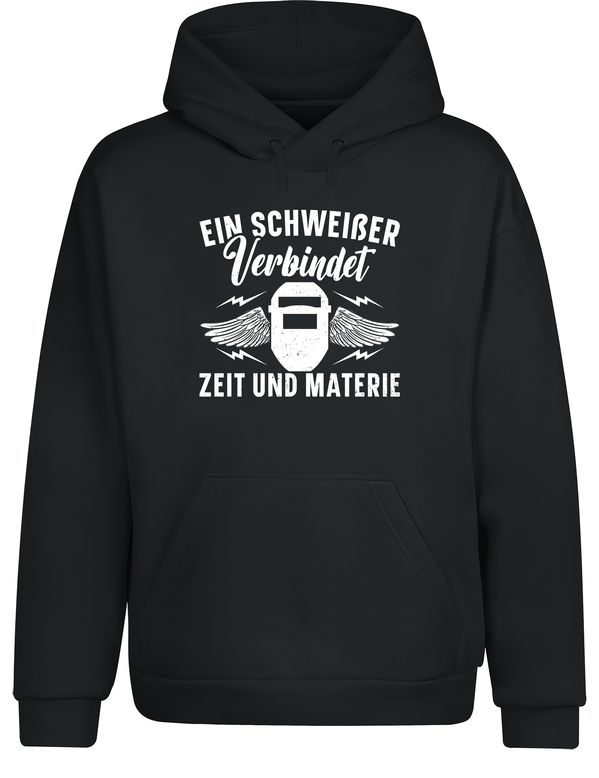 Ein Schweißer verbindet Zeit und Materie – Hoodie im Retro Stil | Lustiger Kapuzenpullover für Schweißer, Metallbauer & Handwerker
