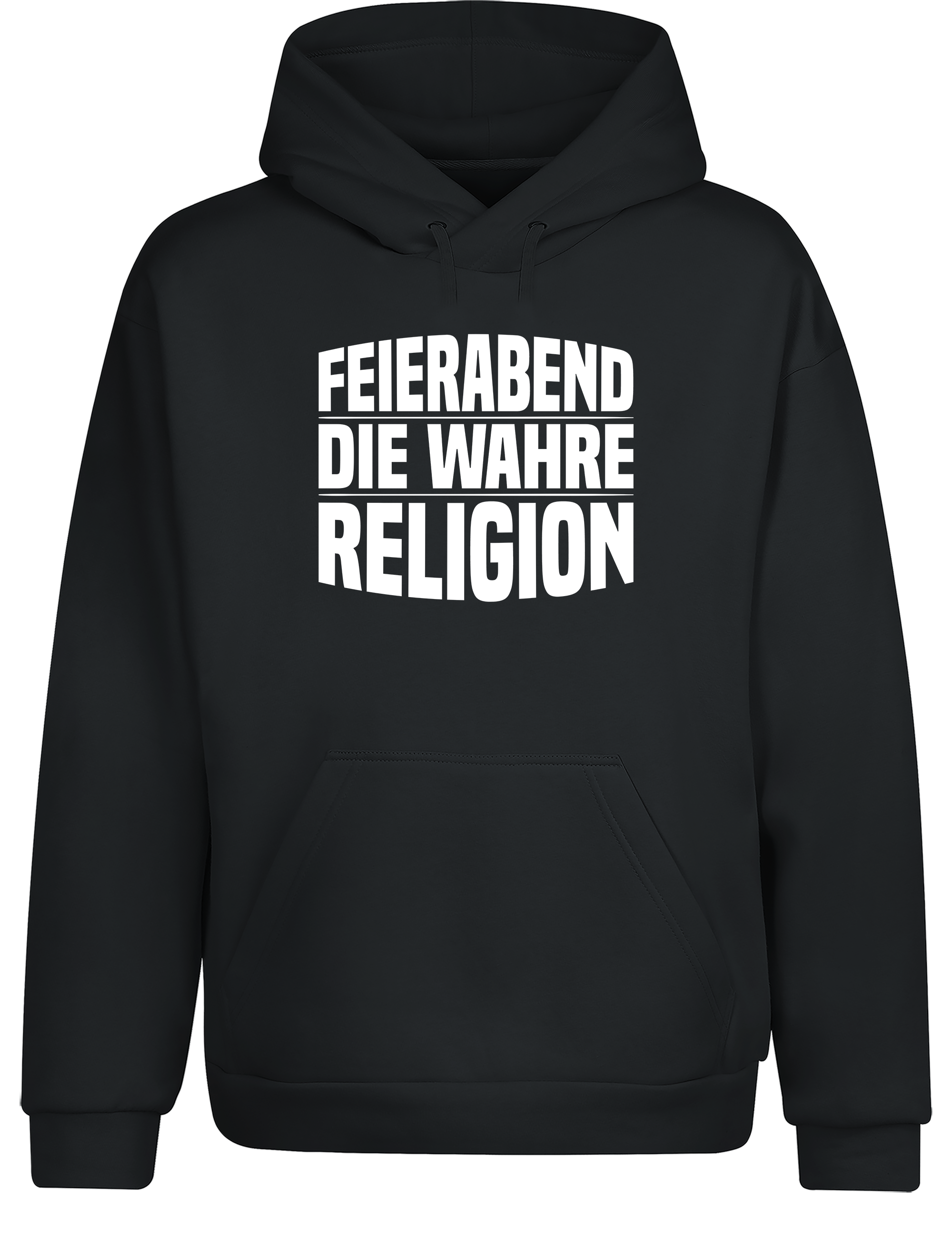 Feierabend – Hoodie „Die wahre Religion“ | Lustiger Kapuzenpullover für Arbeiter & Chill-Fans