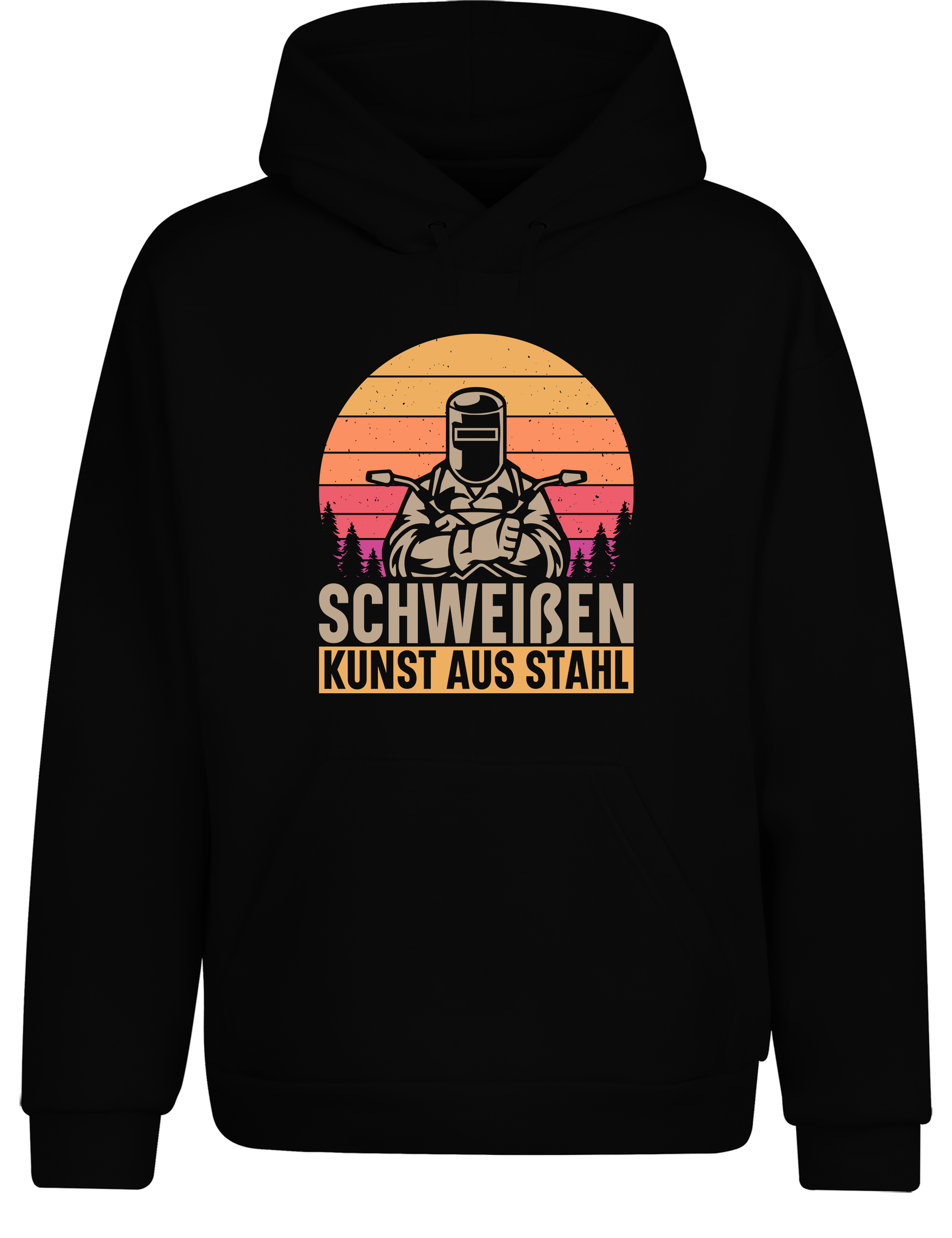 Schweißen – Kunst aus Stahl – Hoodie im Retro Stil | Lustiger Kapuzenpullover für Schweißer, Metallbauer & Handwerker