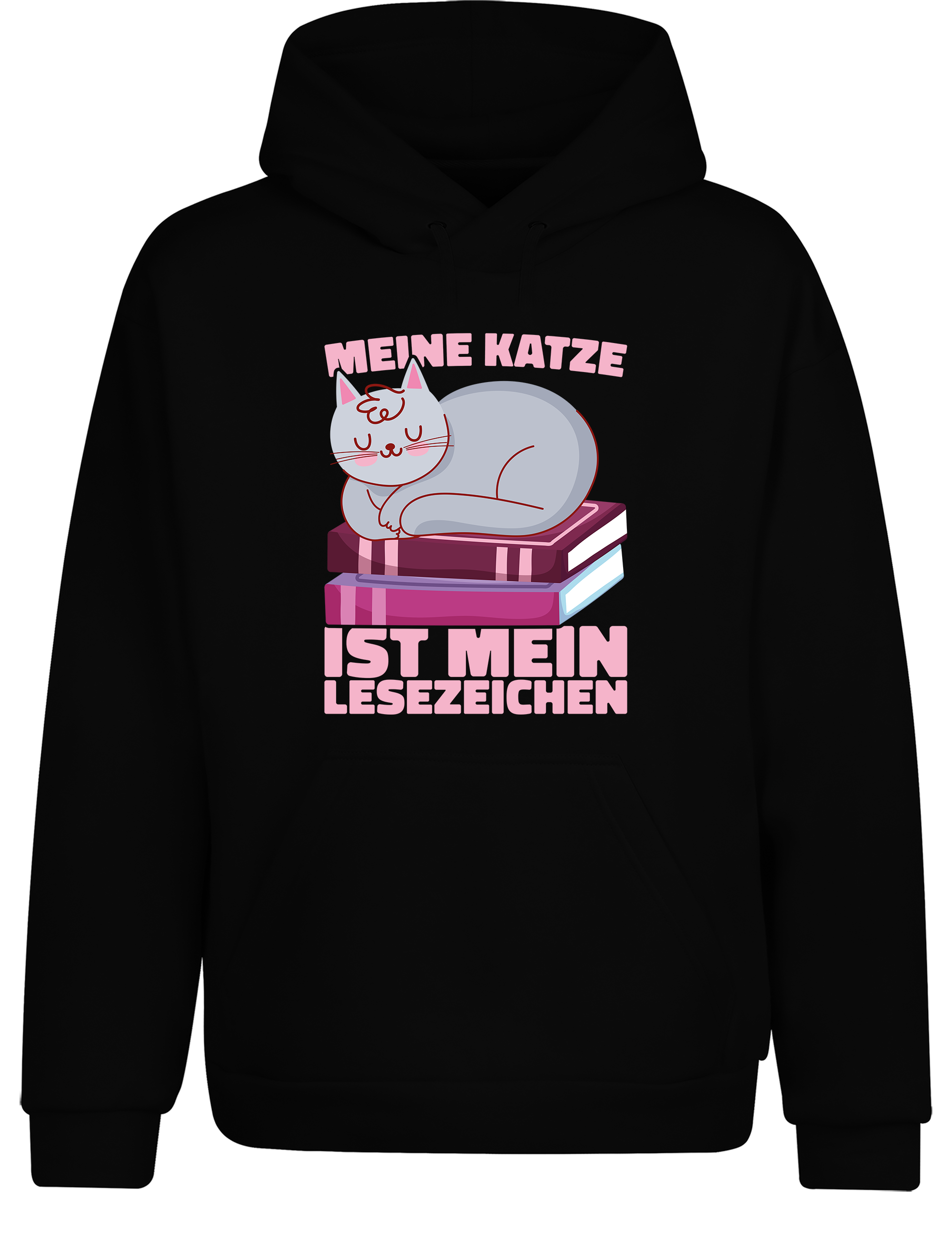 Meine Katze ist mein Lesezeichen – Hoodie im Retro Stil | Perfekter Kapuzenpullover für Katzenfreunde, Bücherwürmer & Geschenkidee