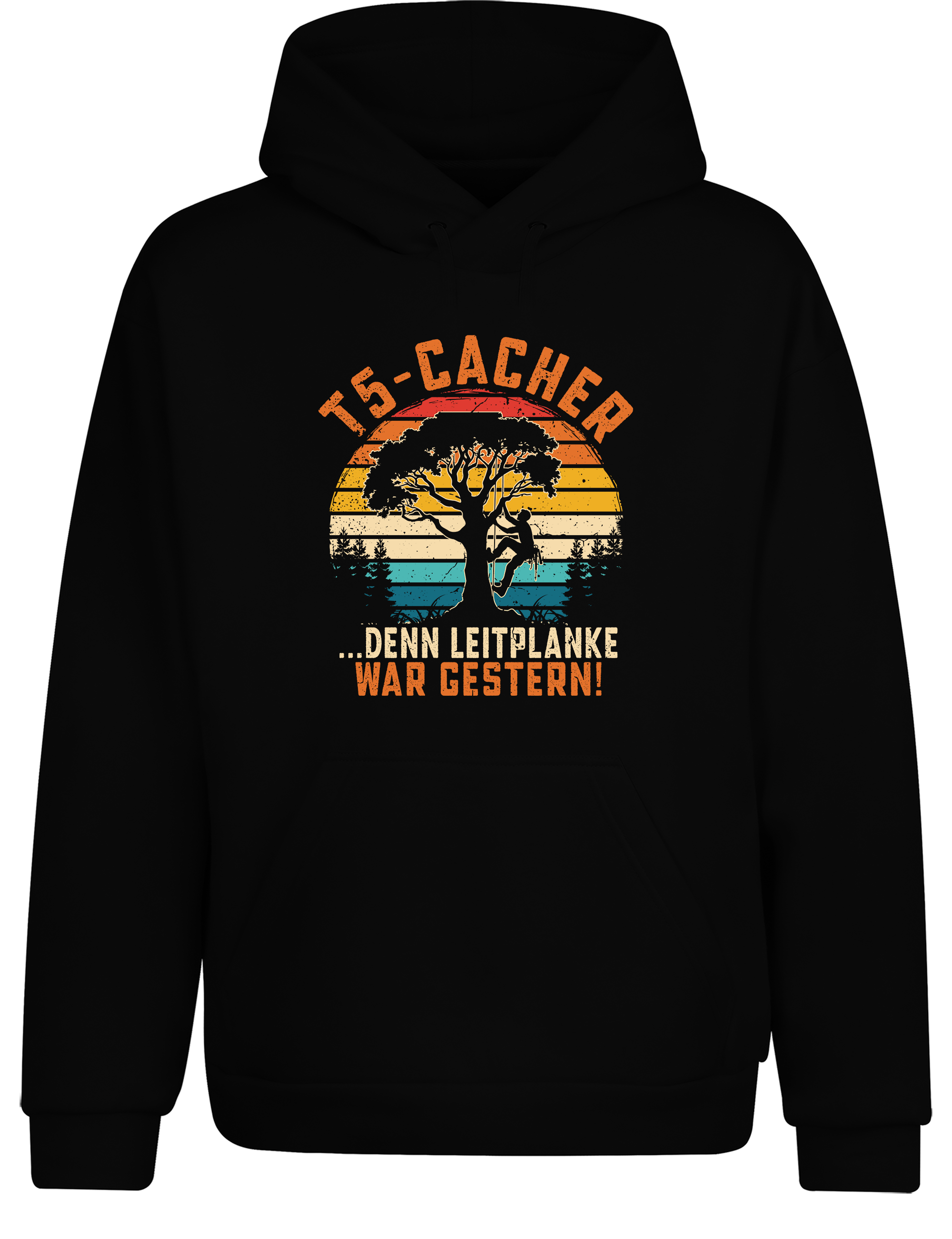 T5-Cacher – Hoodie „Leitplanke war gestern“ | Lustiger Kapuzenpullover für Geocacher & Abenteuerlustige