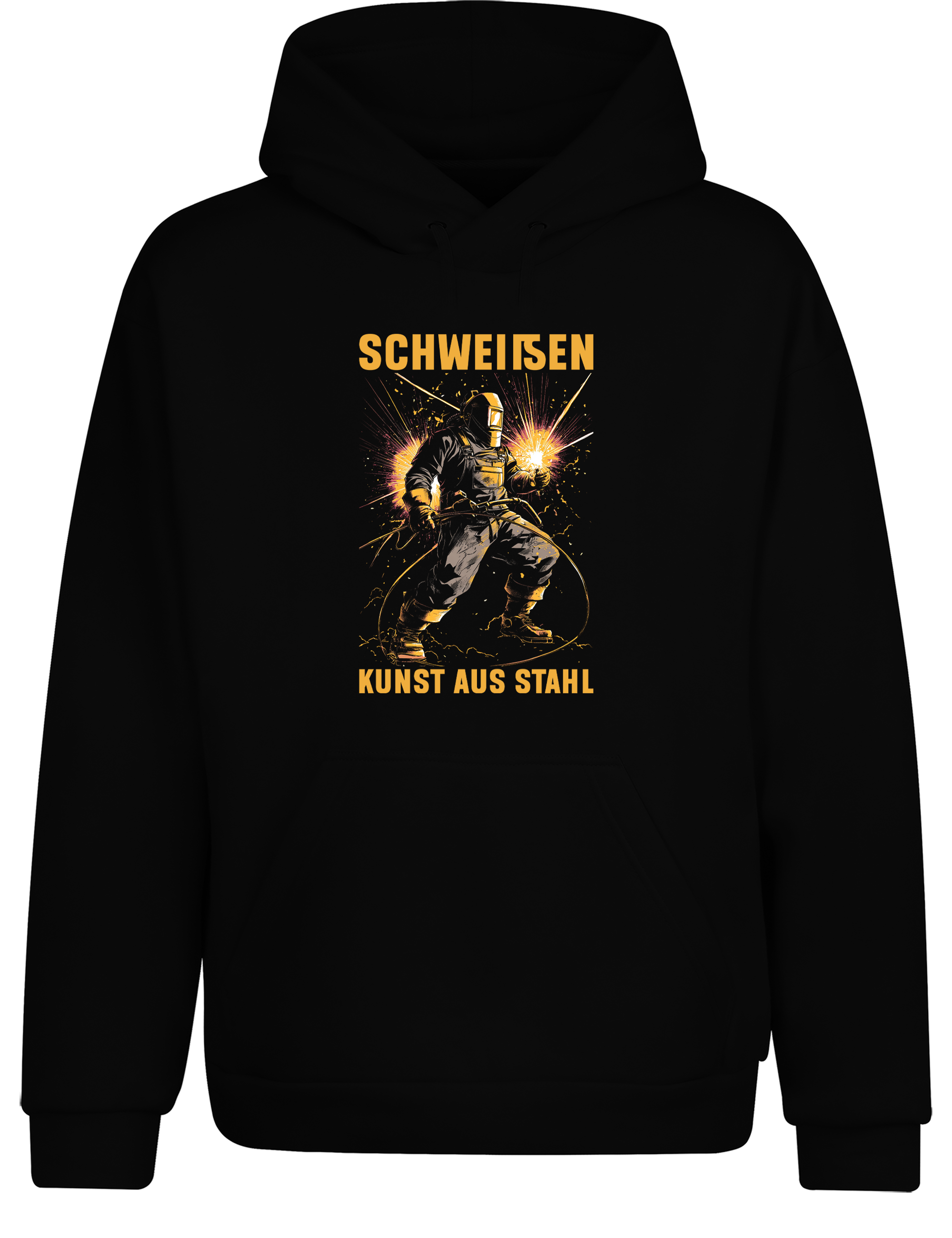 Schweißen – Kunst aus Stahl – Hoodie im Retro Stil | Lustiger Kapuzenpullover für Schweißer, Metallbauer & Handwerker