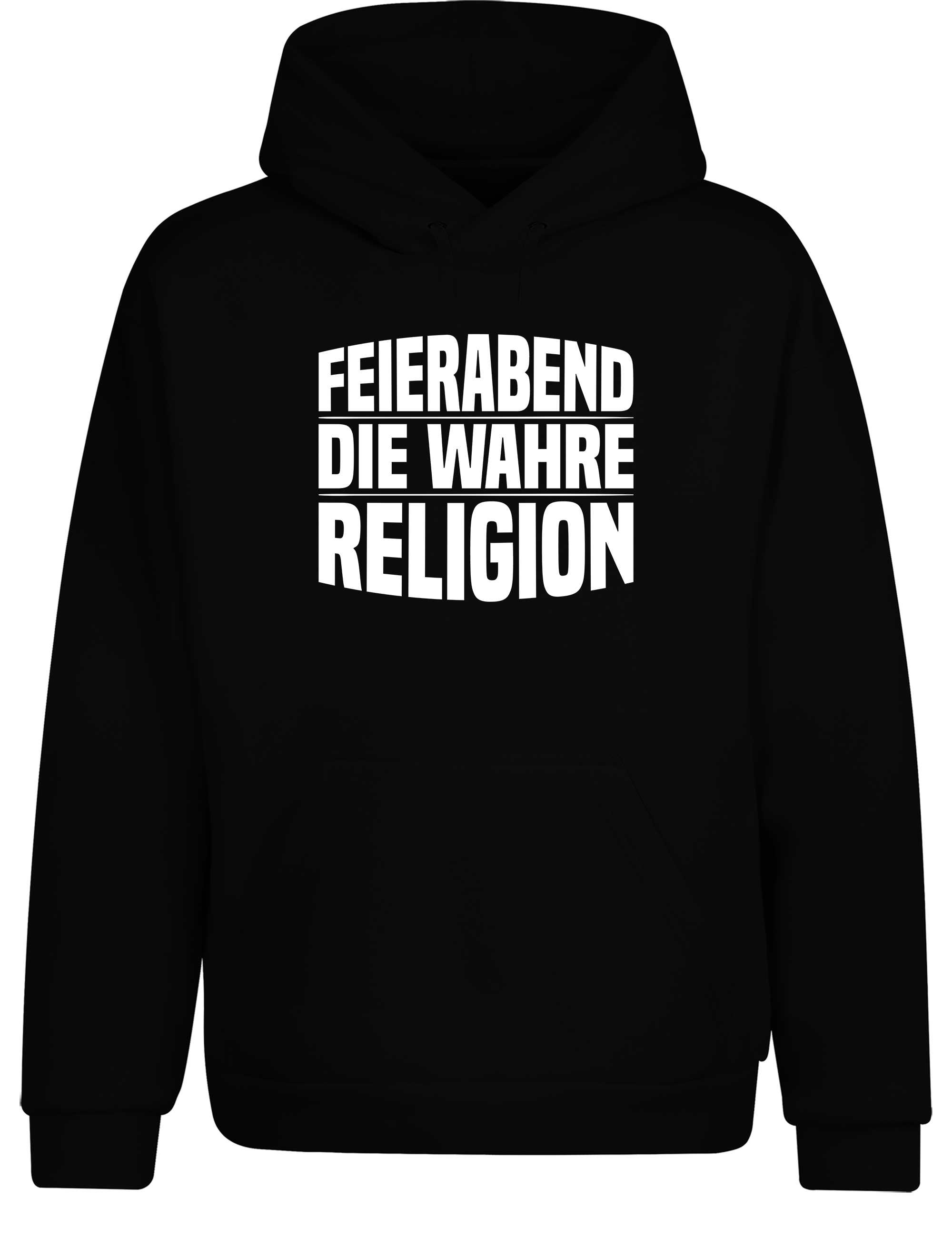 Feierabend – Hoodie „Die wahre Religion“ | Lustiger Kapuzenpullover für Arbeiter & Chill-Fans