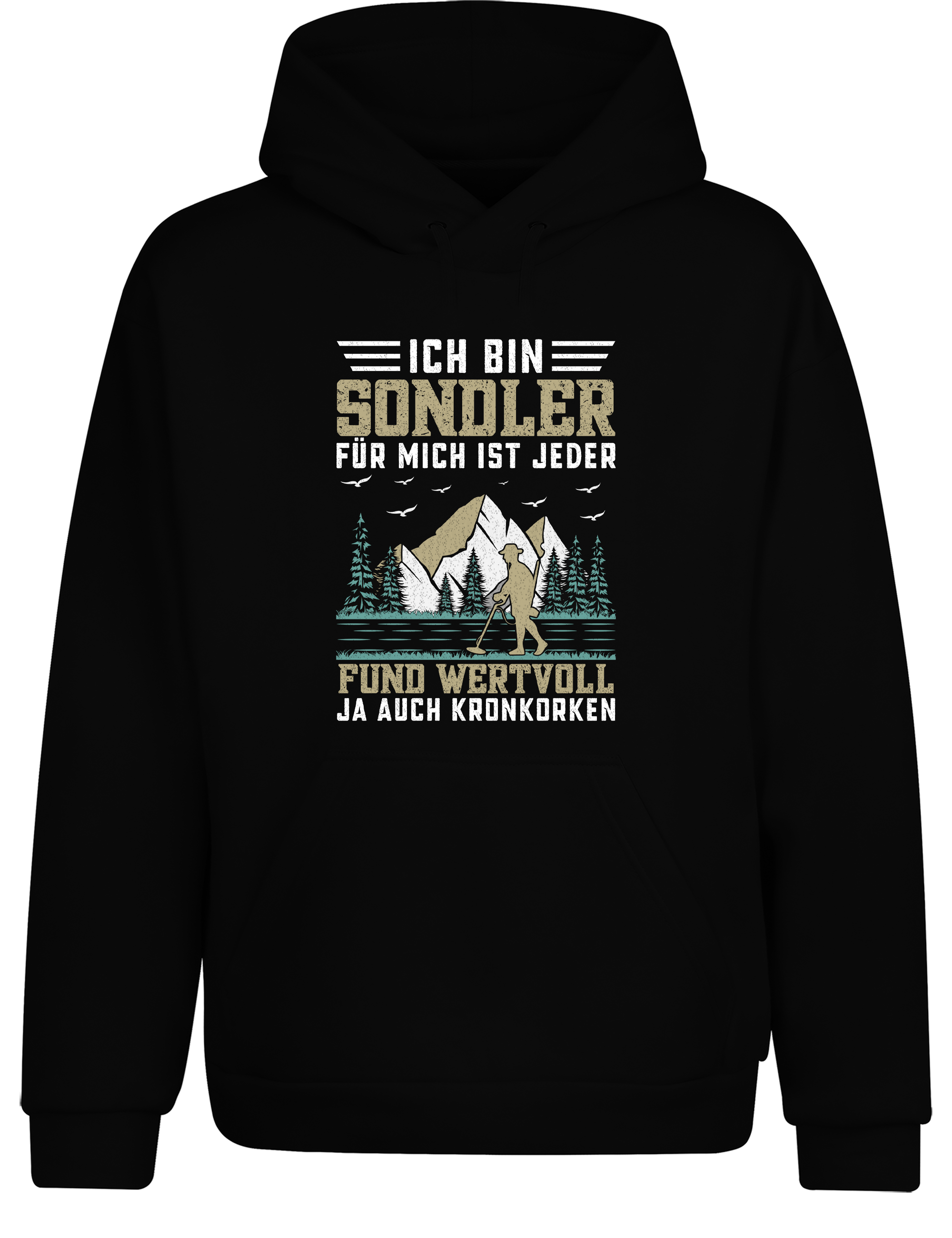 Ich bin Sondler – für mich ist jeder Fund wertvoll (ja, auch Kronkorken) – Hoodie im Retro Stil | Lustiger Kapuzenpullover für Schatzsucher, Sondeln & Freizeit