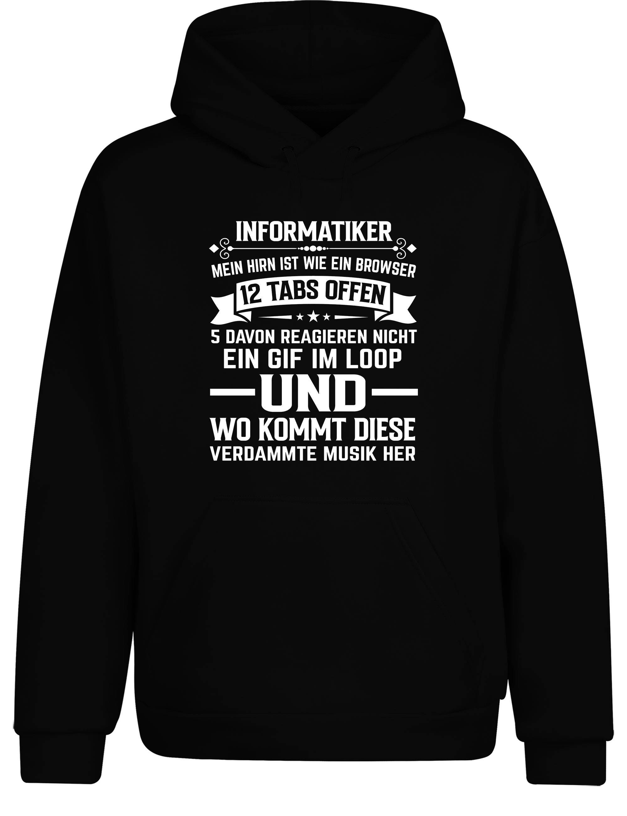 Informatiker Brain – Hoodie im Retro Stil | Lustiger Kapuzenpullover für Programmierer, Entwickler & Nerds