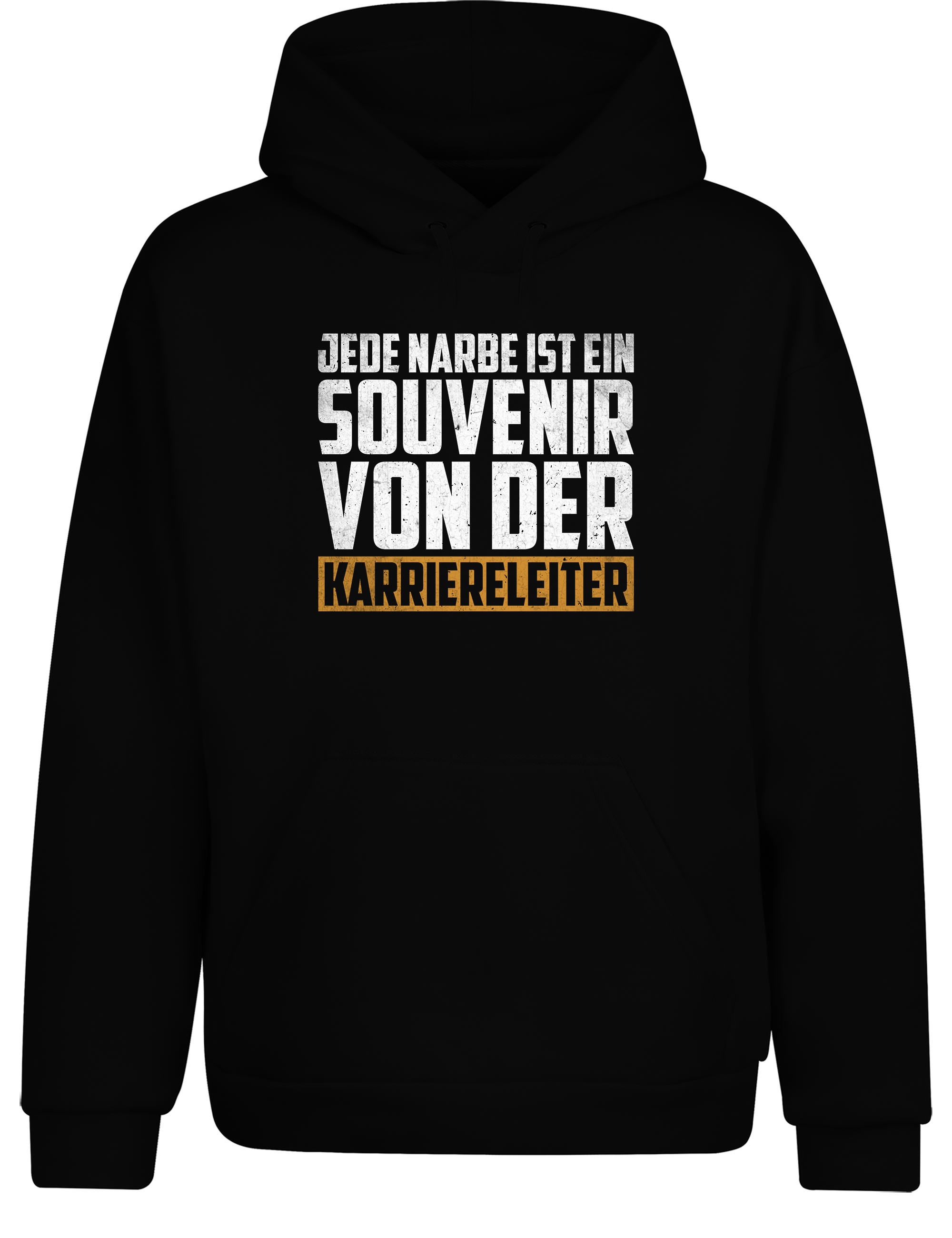 Jede Narbe ist ein Souvenir – Hoodie „Karriereleiter“ | Lustiger Kapuzenpullover für Arbeiter, Handwerker & Bürohelden