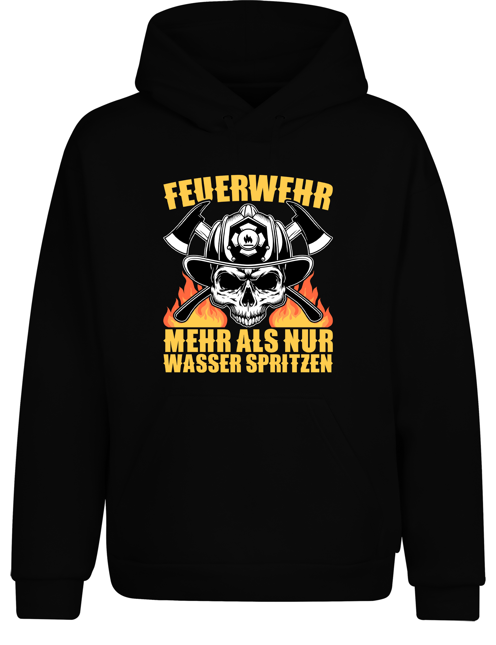 Unisex Hoodie Feuerwehr Mehr als nur Wasser spritzen | Feuerwehr Hoodie mit Totenkopf
