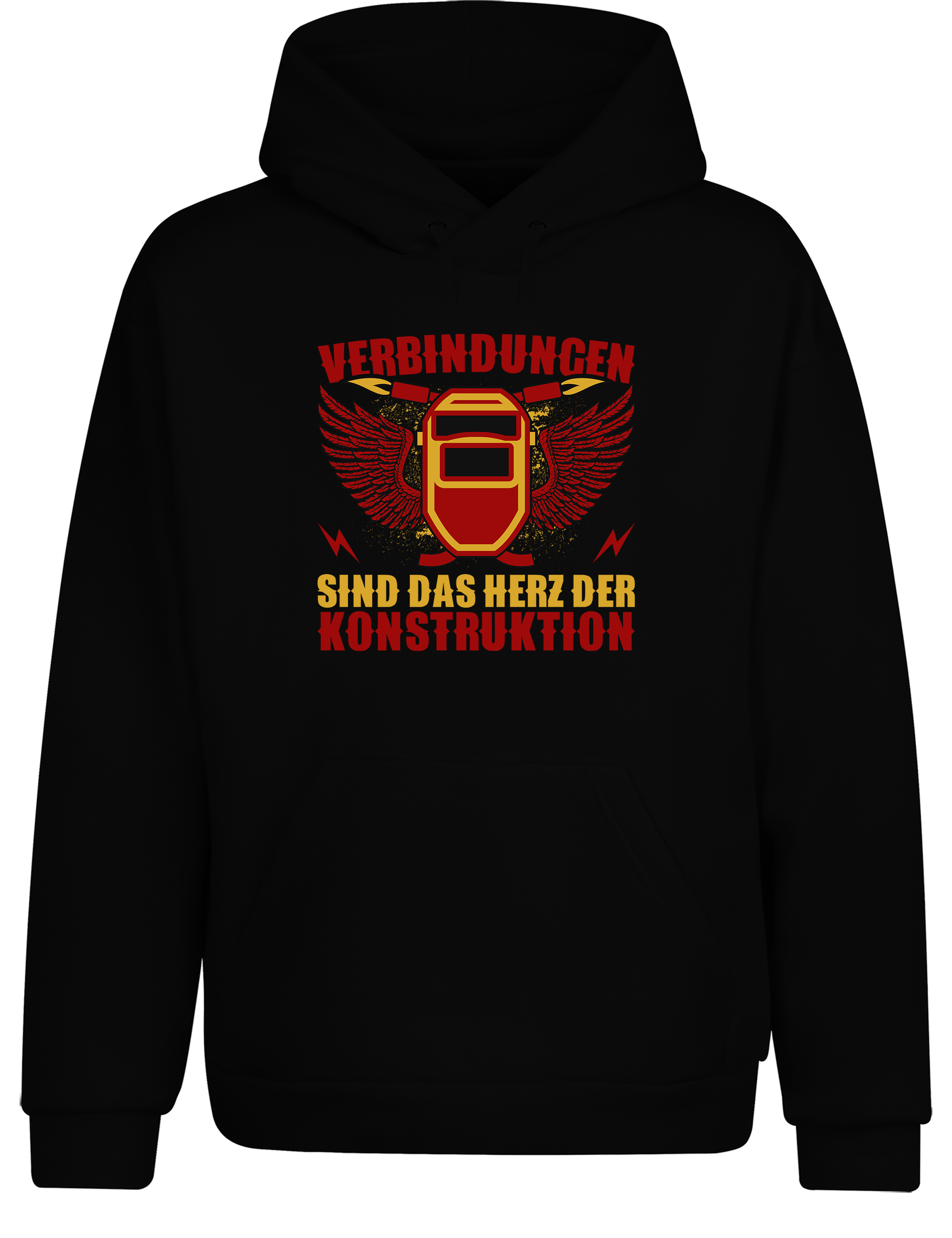 Verbindungen sind das Herz der Konstruktion – Hoodie im Retro Stil | Lustiger Kapuzenpullover für Bauingenieure, Handwerker & Konstrukteure