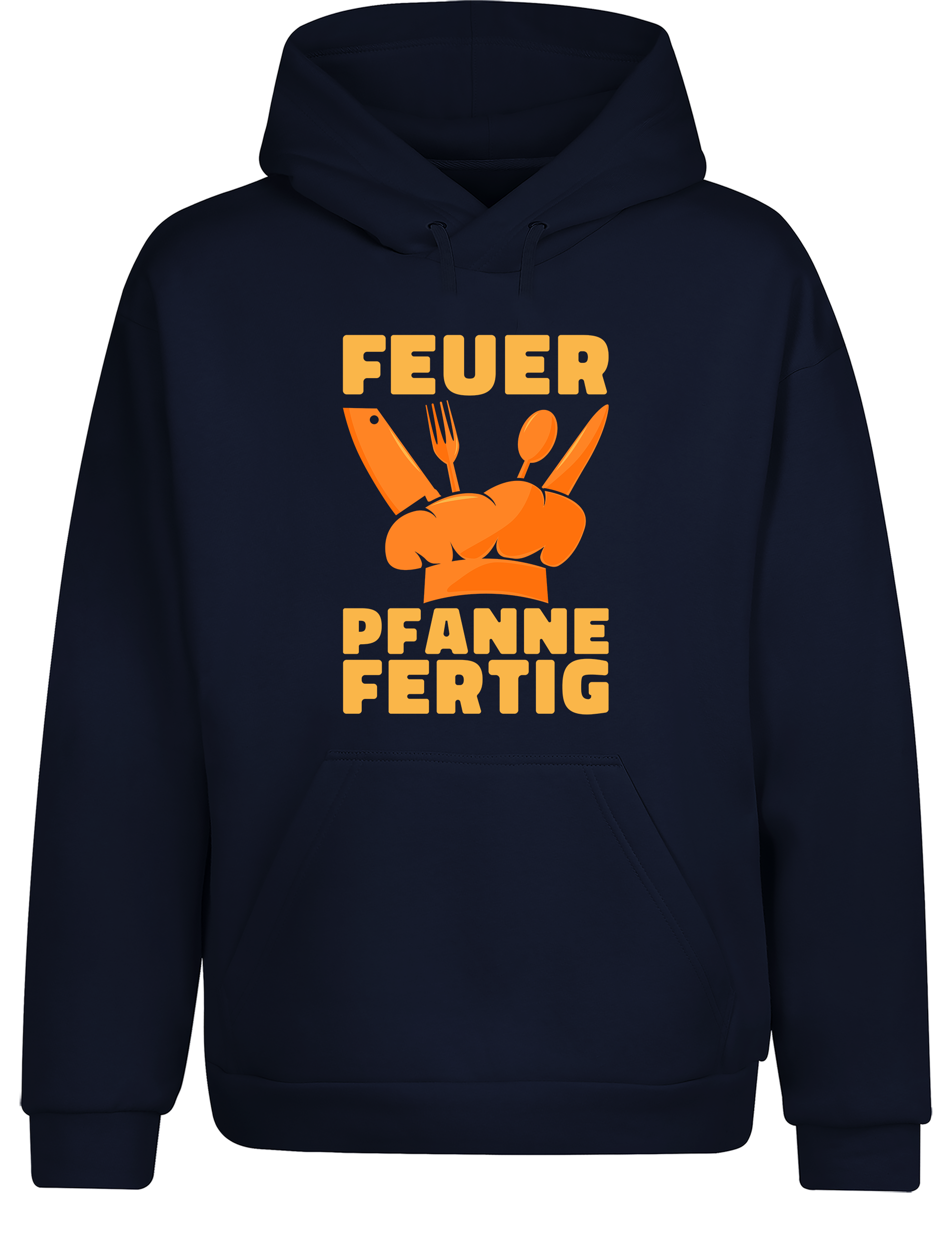 Unisex Hoodie „Feuer Pfanne Fertig“ | Lustiger Koch Hoodie für Grill & Küche