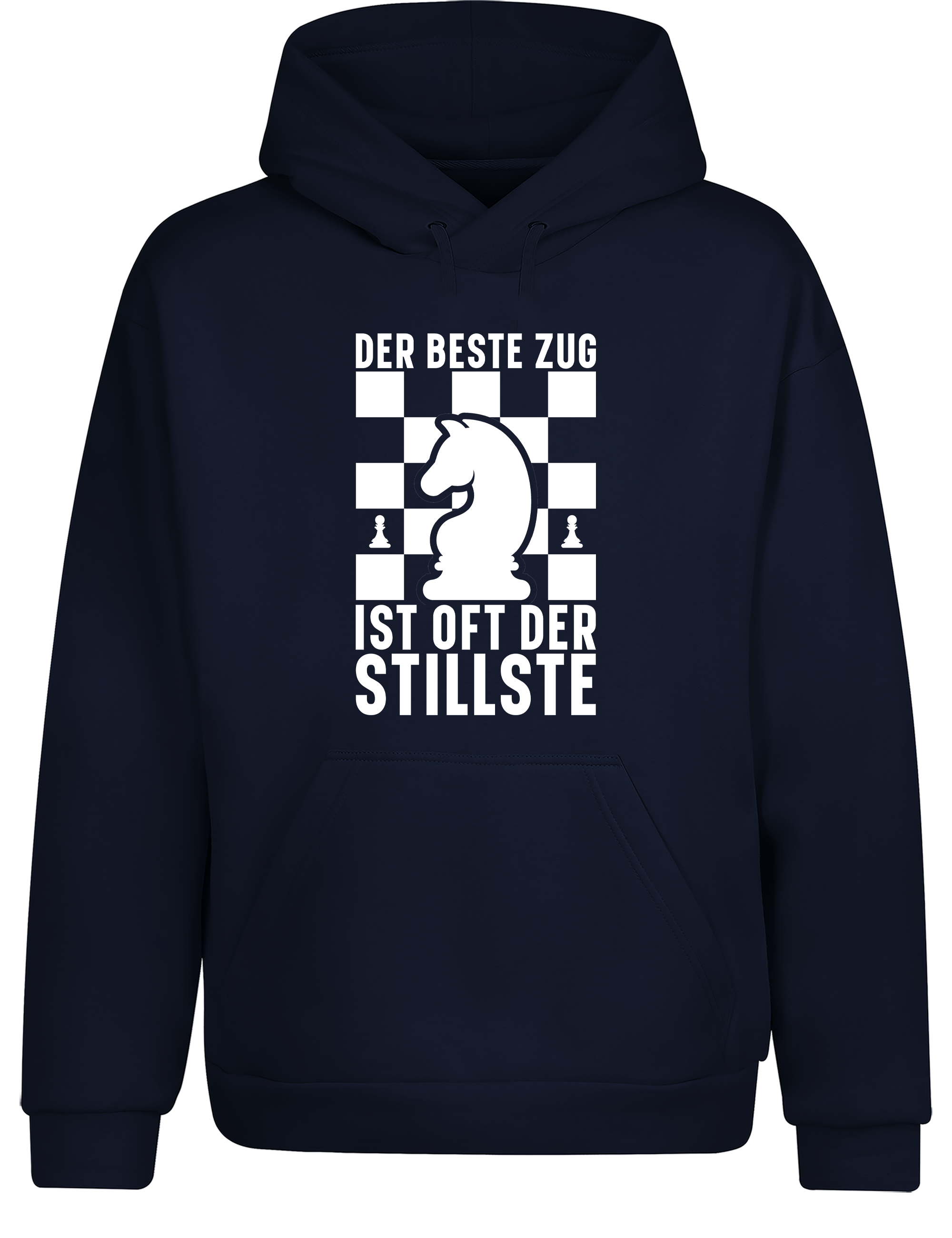 Der beste Zug ist oft der stillste – Hoodie im Retro-Stil | Perfekter Kapuzenpullover für Schachspieler, Turniere, Freizeit & als Geschenkidee