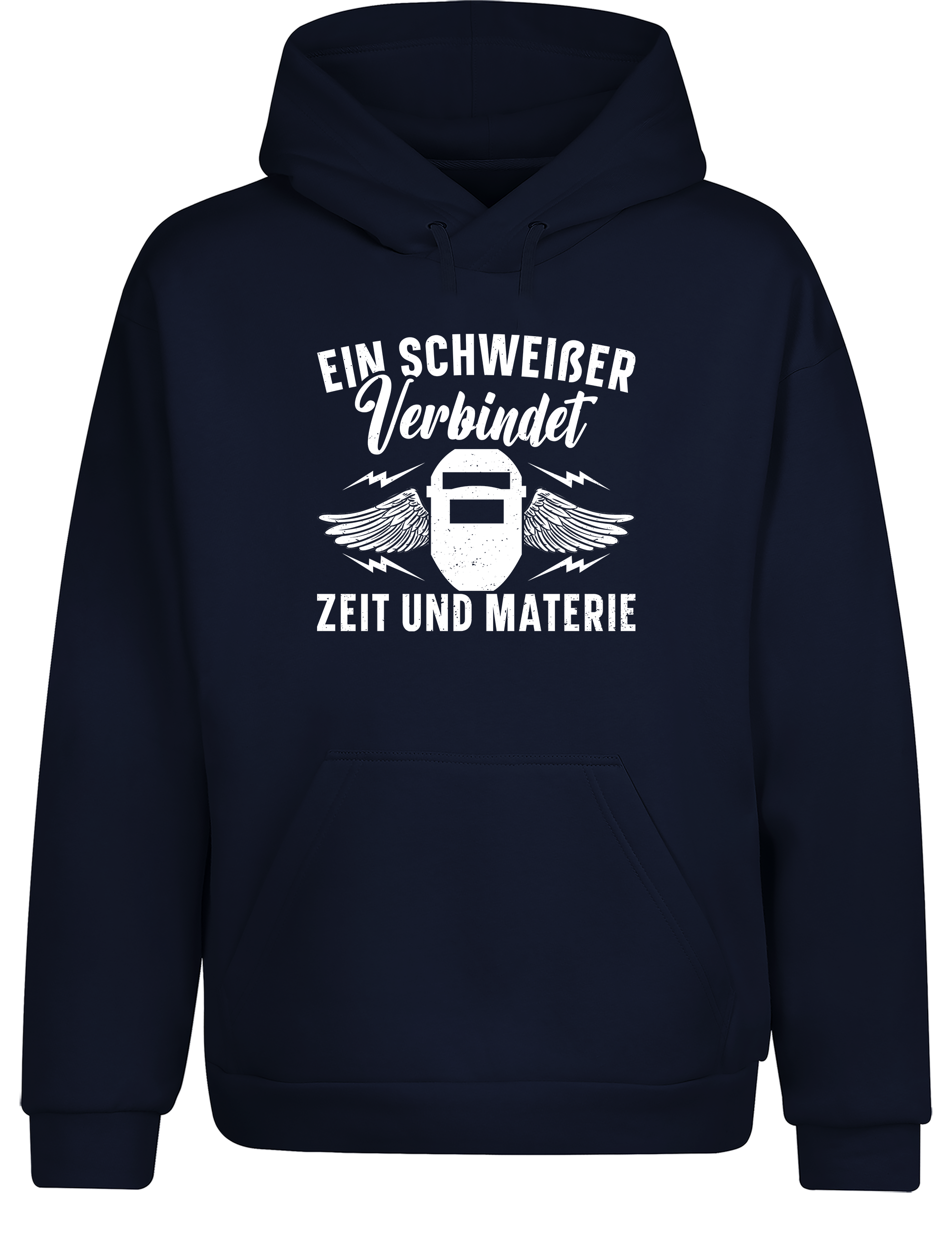 Ein Schweißer verbindet Zeit und Materie – Hoodie im Retro Stil | Lustiger Kapuzenpullover für Schweißer, Metallbauer & Handwerker