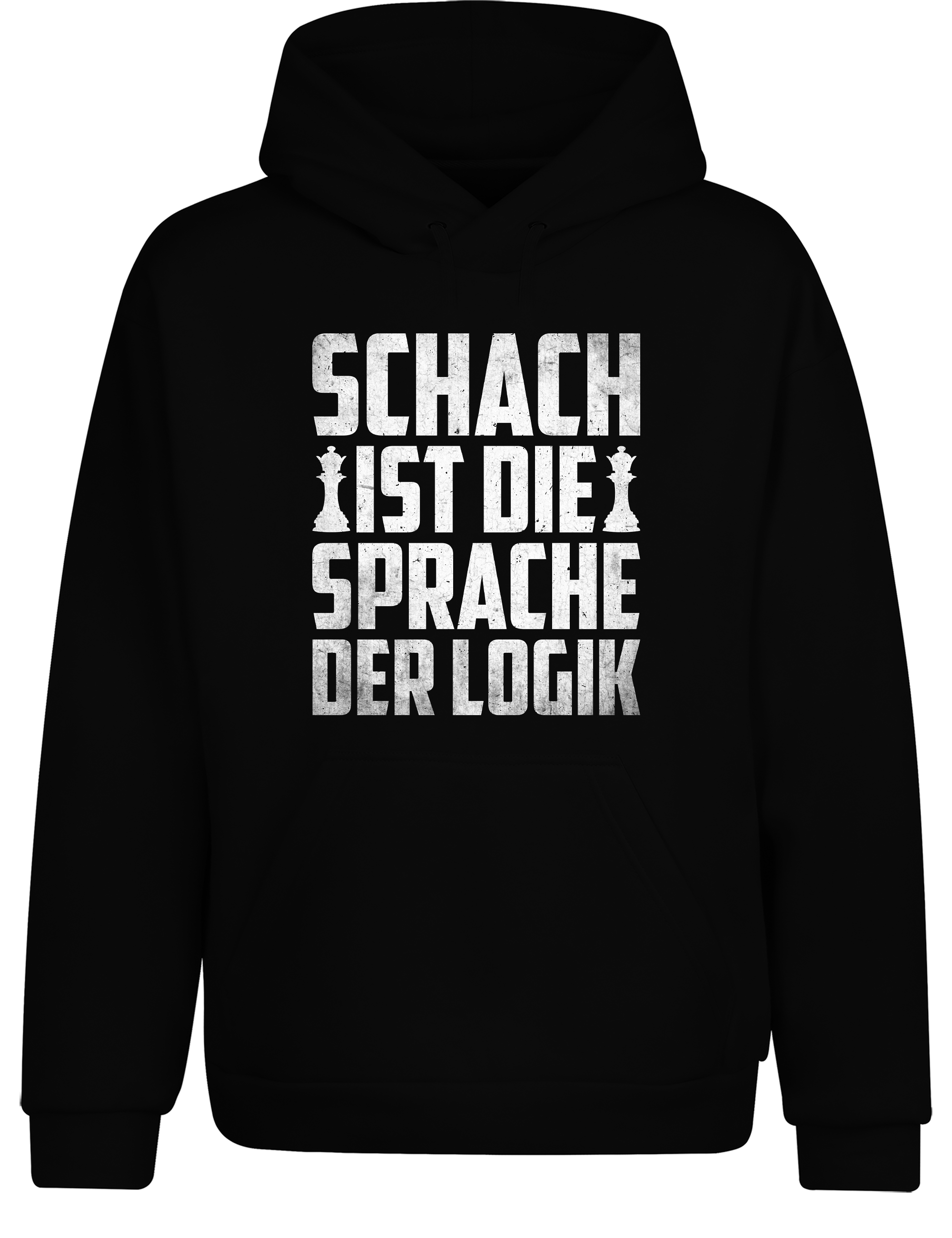 Schach ist die Sprache der Logik – Hoodie im Retro-Stil | Perfekter Kapuzenpullover für Schachspieler, Turniere, Freizeit & als Geschenkidee