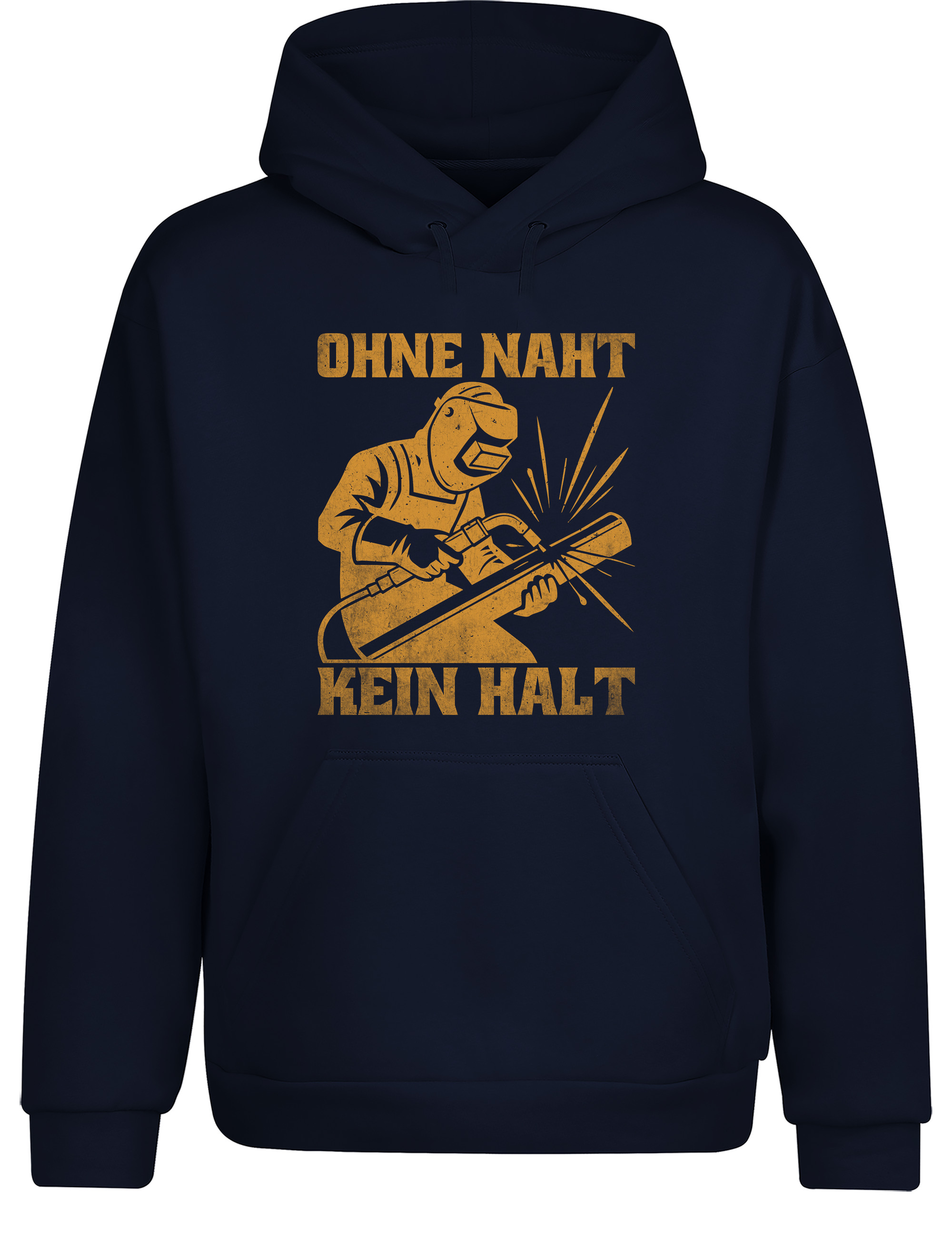 Ohne Naht kein Halt – Hoodie im Retro Stil | Lustiger Kapuzenpullover für Schweißer, Metallbauer & Handwerker
