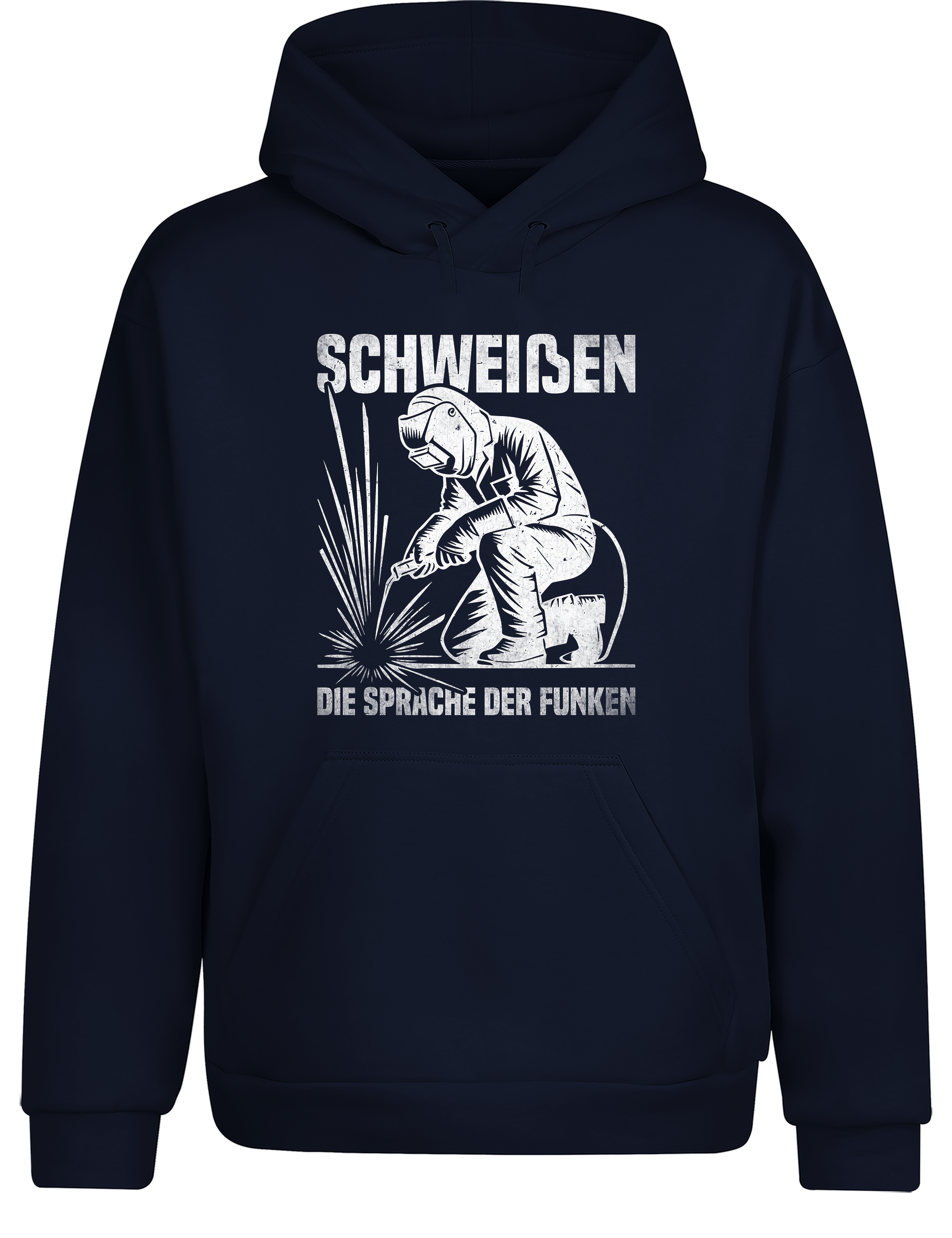 Schweißen – die Sprache der Funken – Hoodie im Retro Stil | Lustiger Kapuzenpullover für Schweißer, Metallbauer & Handwerker