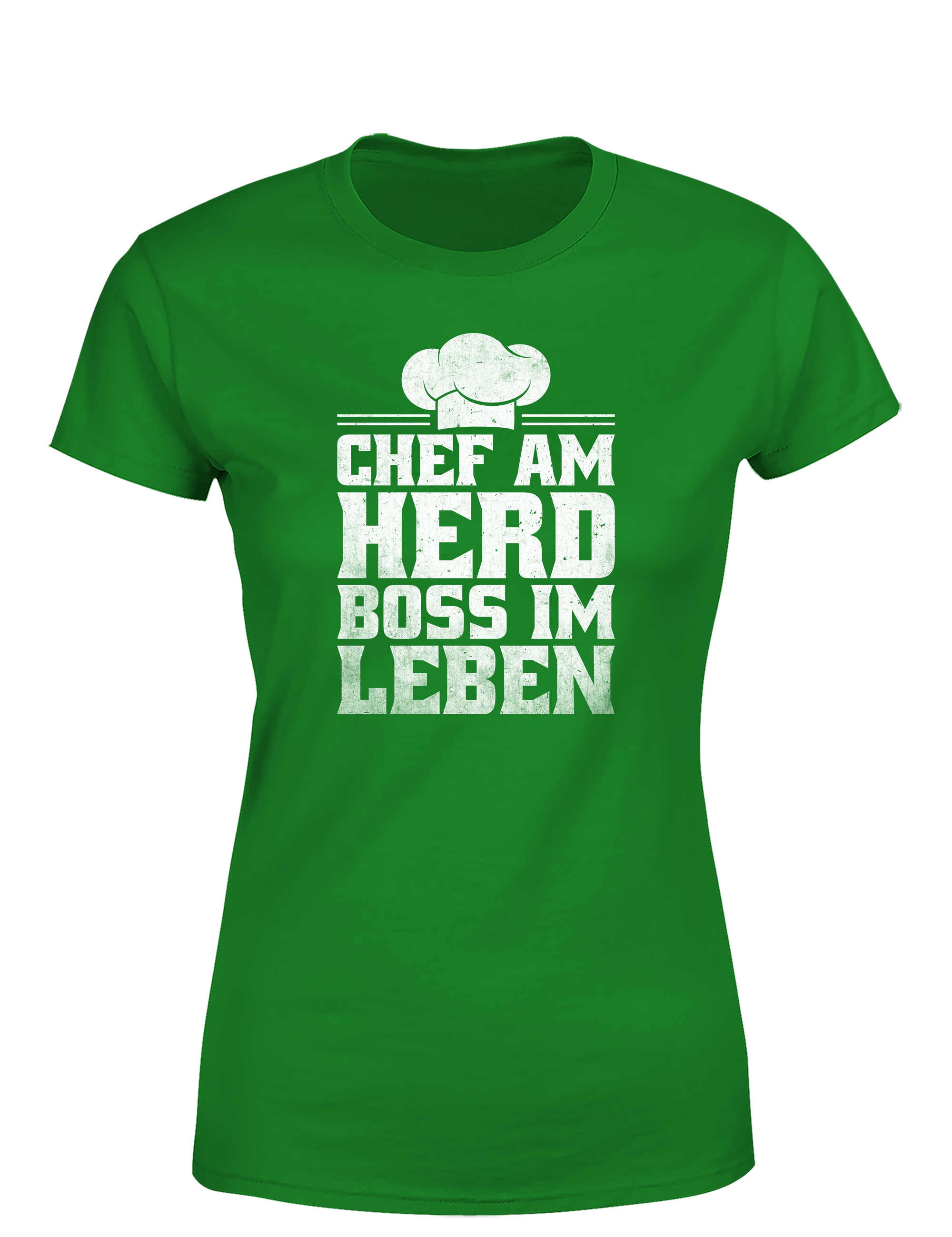 Damen T-Shirt „Chef am Herd Boss im Leben“ | Lustiges Koch Shirt für selbstbewusste Frauen