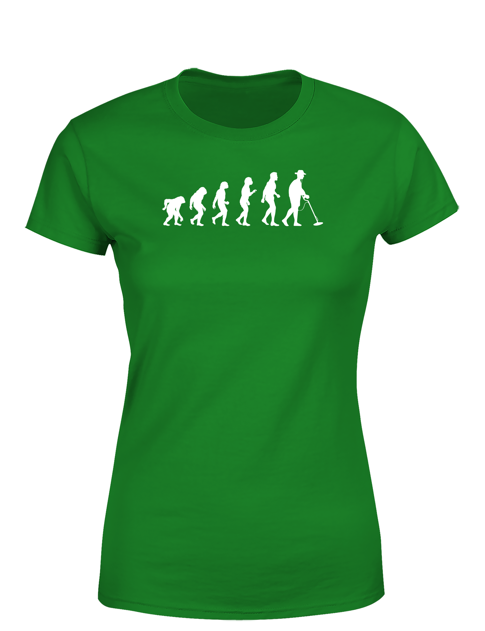 Evolution des Sondelns – Damen T-Shirt im Retro Stil | Lustiges Shirt für Schatzsucherinnen, Freizeit & Geschenkidee