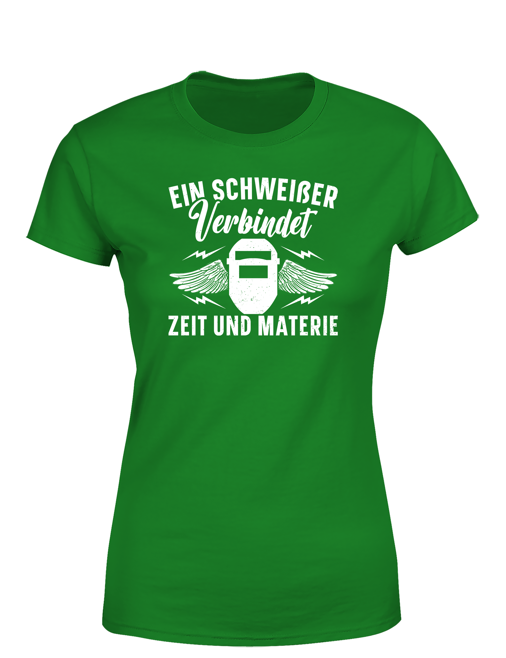 Ein Schweißer verbindet Zeit und Materie – Damen T-Shirt im Retro Stil | Lustiges Shirt für Schweißerinnen, Metallbauerinnen & Handwerkerinnen