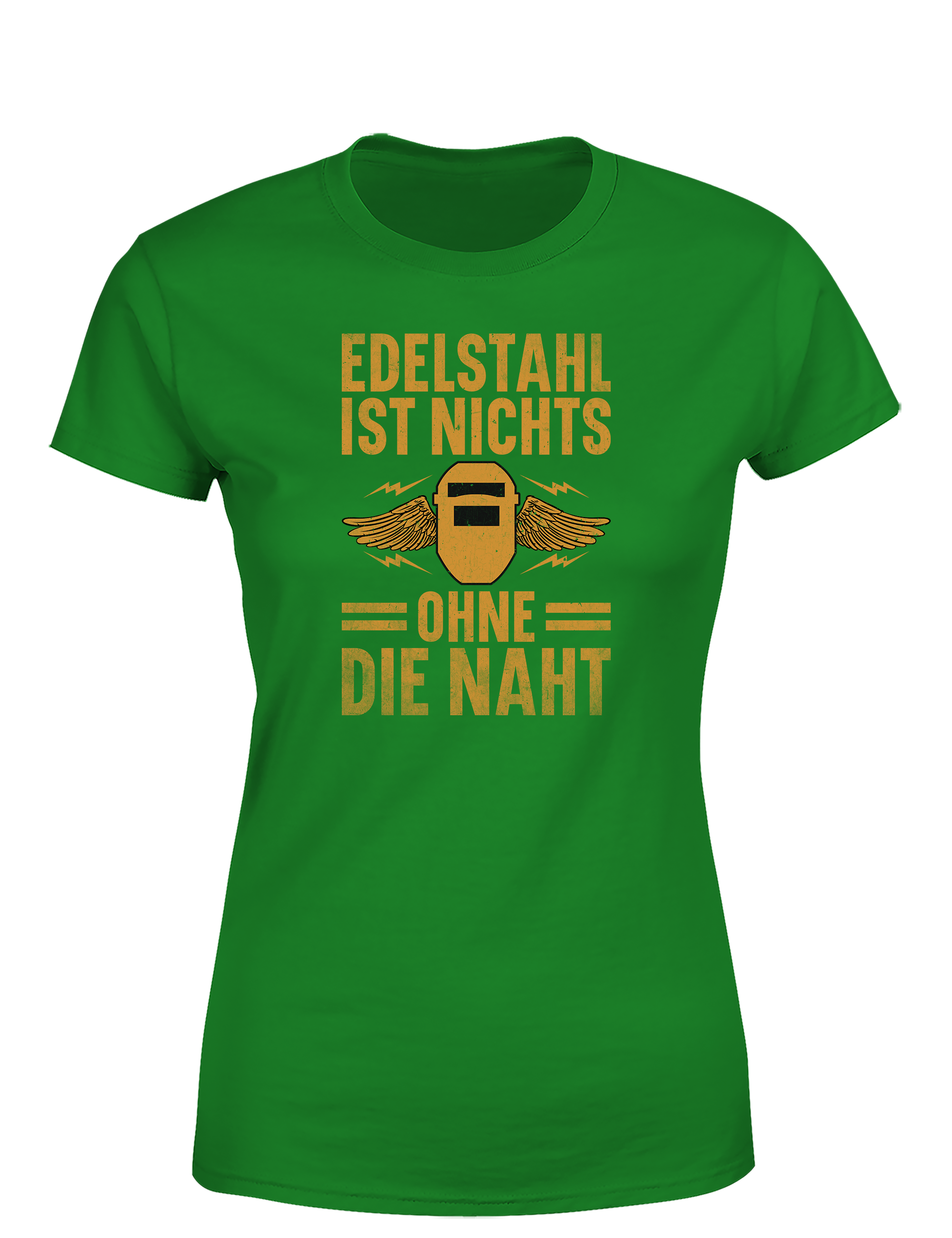 Edelstahl ist nichts ohne die Naht – Damen T-Shirt im Retro Stil | Lustiges Shirt für Schweißerinnen, Metallbauerinnen & Handwerkerinnen