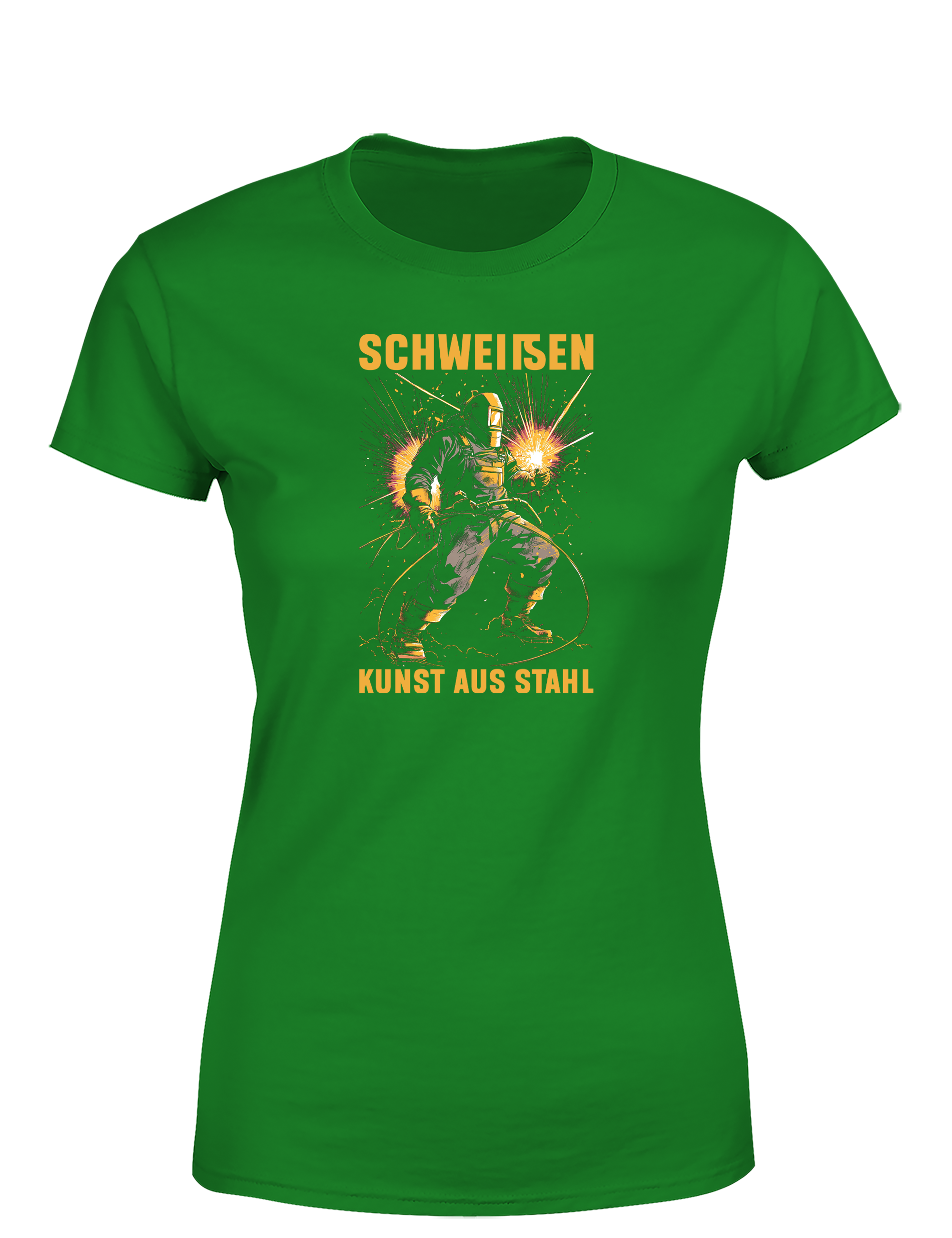 Schweißen – Kunst aus Stahl – Damen T-Shirt im Retro Stil | Lustiges Shirt für Schweißerinnen, Metallbauerinnen & Handwerkerinnen
