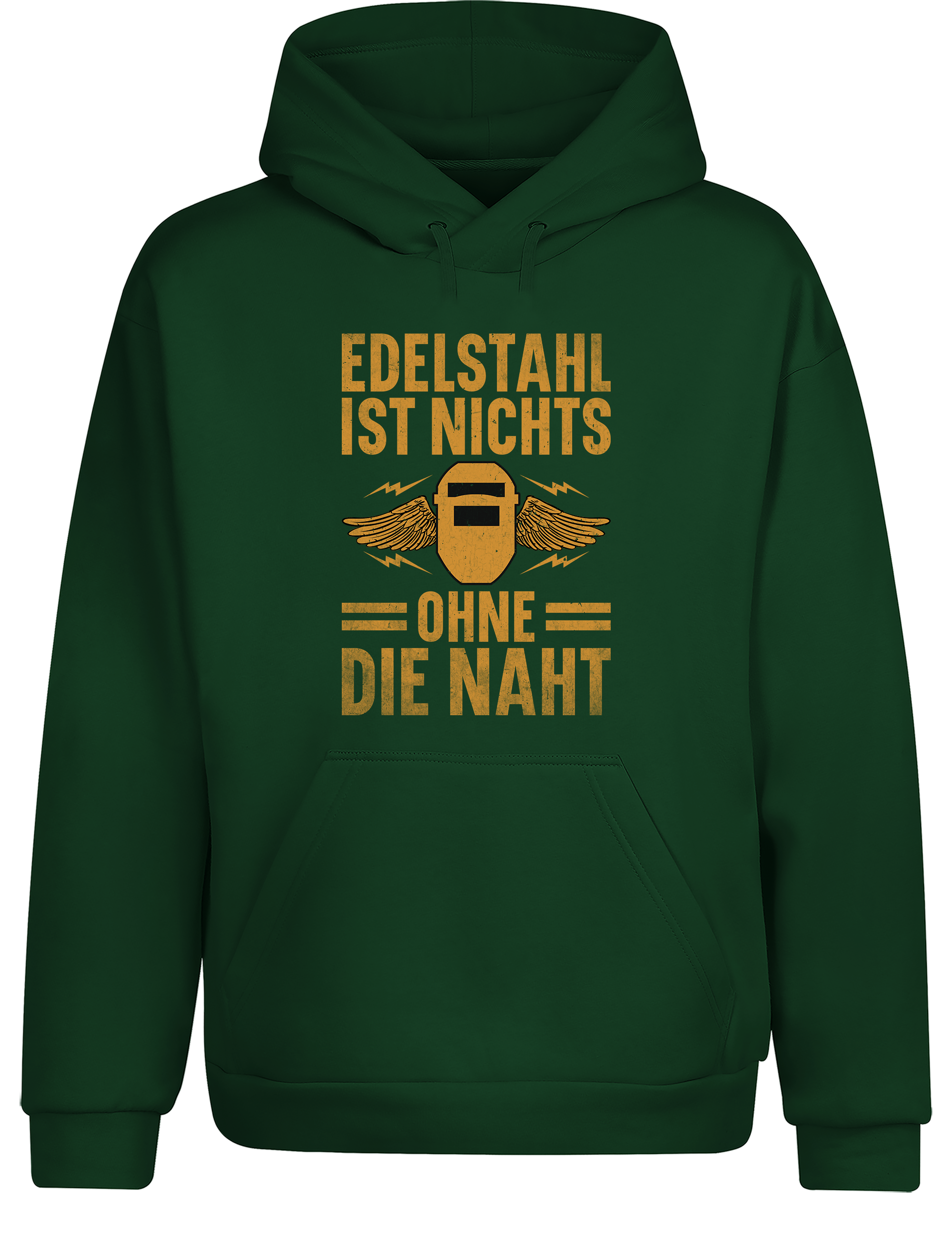 Edelstahl ist nichts ohne die Naht – Hoodie im Retro Stil | Lustiger Kapuzenpullover für Schweißer, Metallbauer & Handwerker