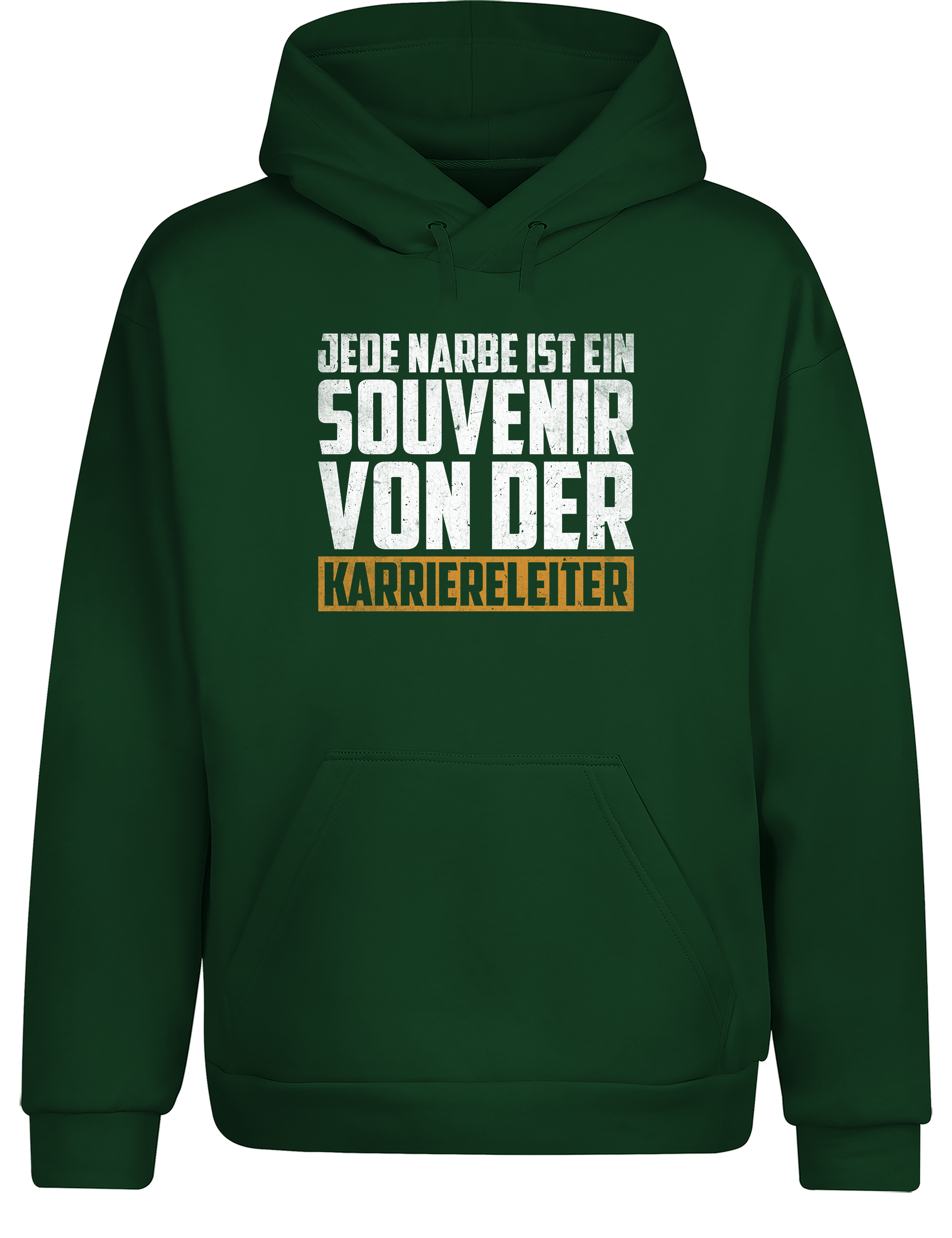 Jede Narbe ist ein Souvenir – Hoodie „Karriereleiter“ | Lustiger Kapuzenpullover für Arbeiter, Handwerker & Bürohelden