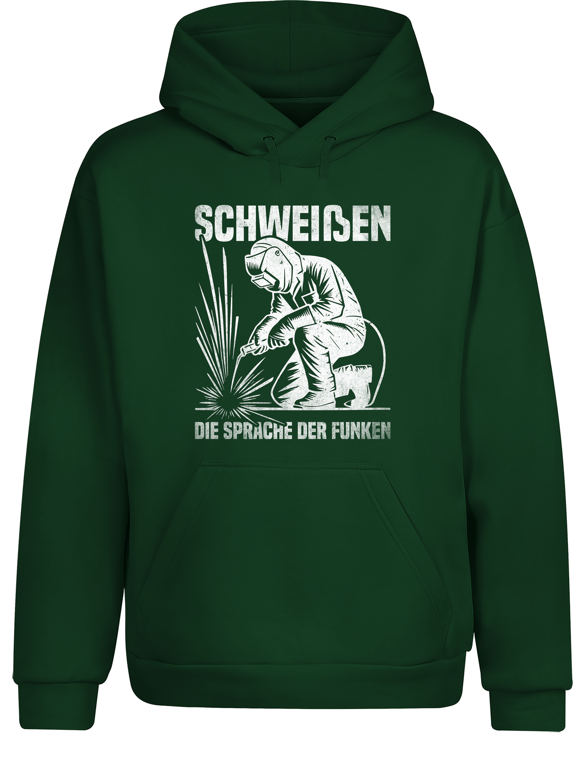 Schweißen – die Sprache der Funken – Hoodie im Retro Stil | Lustiger Kapuzenpullover für Schweißer, Metallbauer & Handwerker