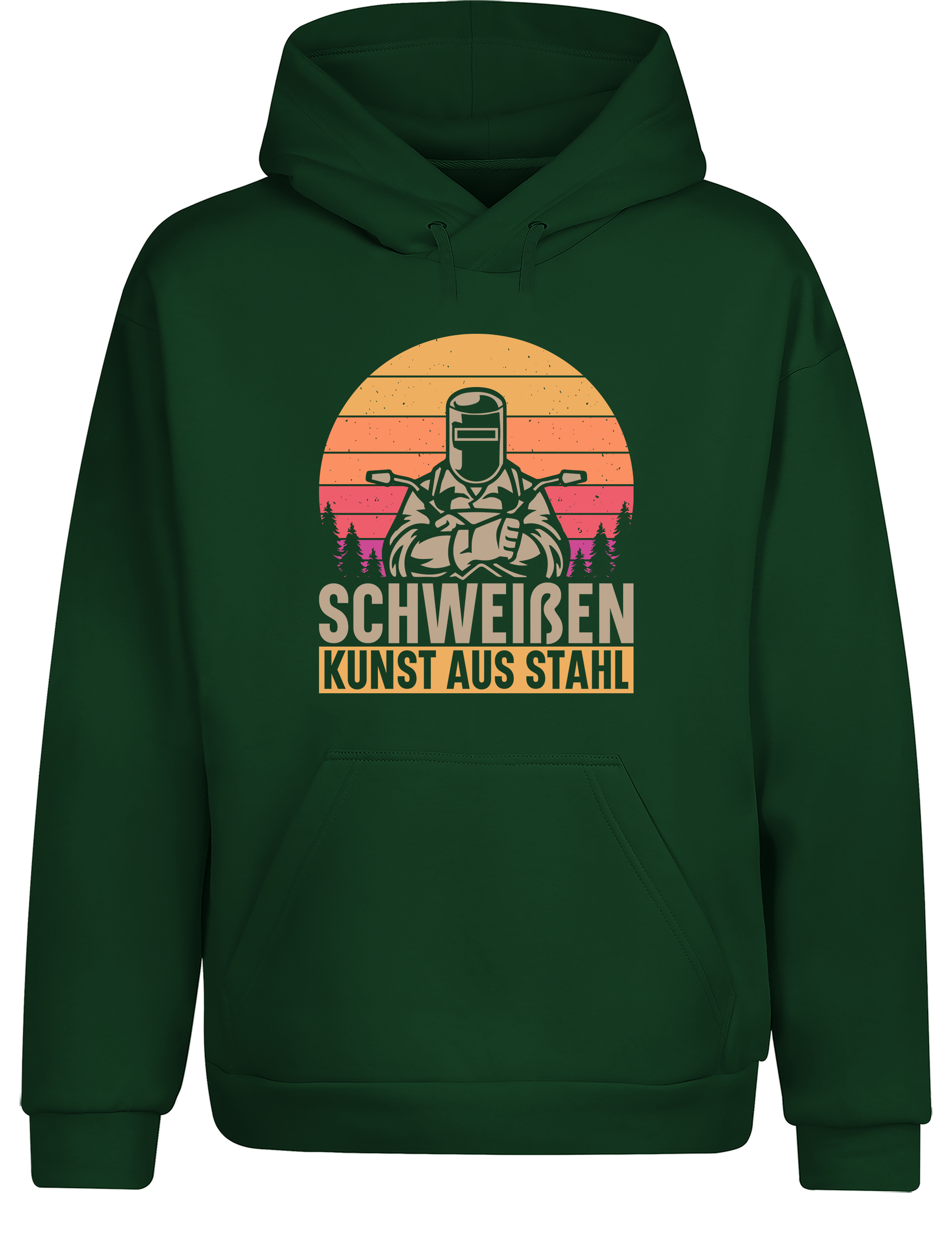 Schweißen – Kunst aus Stahl – Hoodie im Retro Stil | Lustiger Kapuzenpullover für Schweißer, Metallbauer & Handwerker