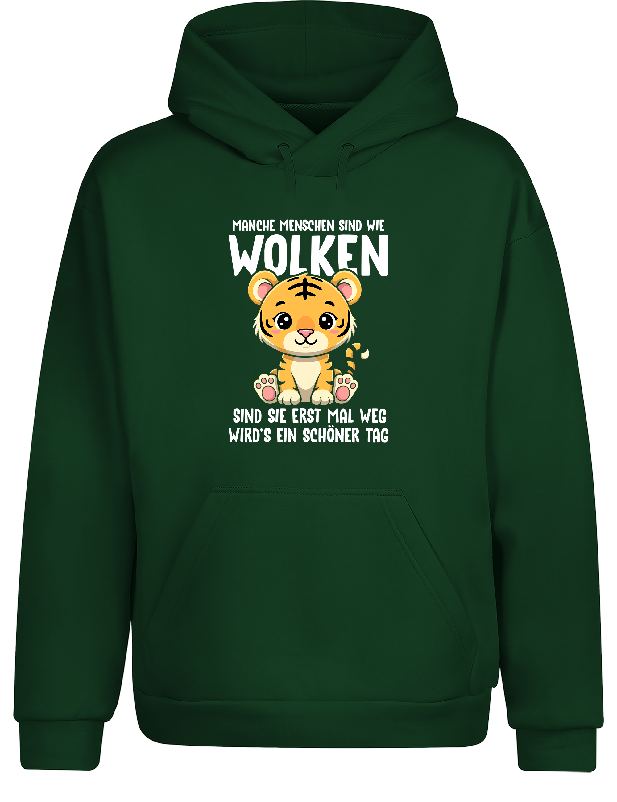 Lustiger Hoodie „Manche Menschen sind wie Wolken“ | Cozy Kapuzenpullover mit Tiger & Sarkasmus