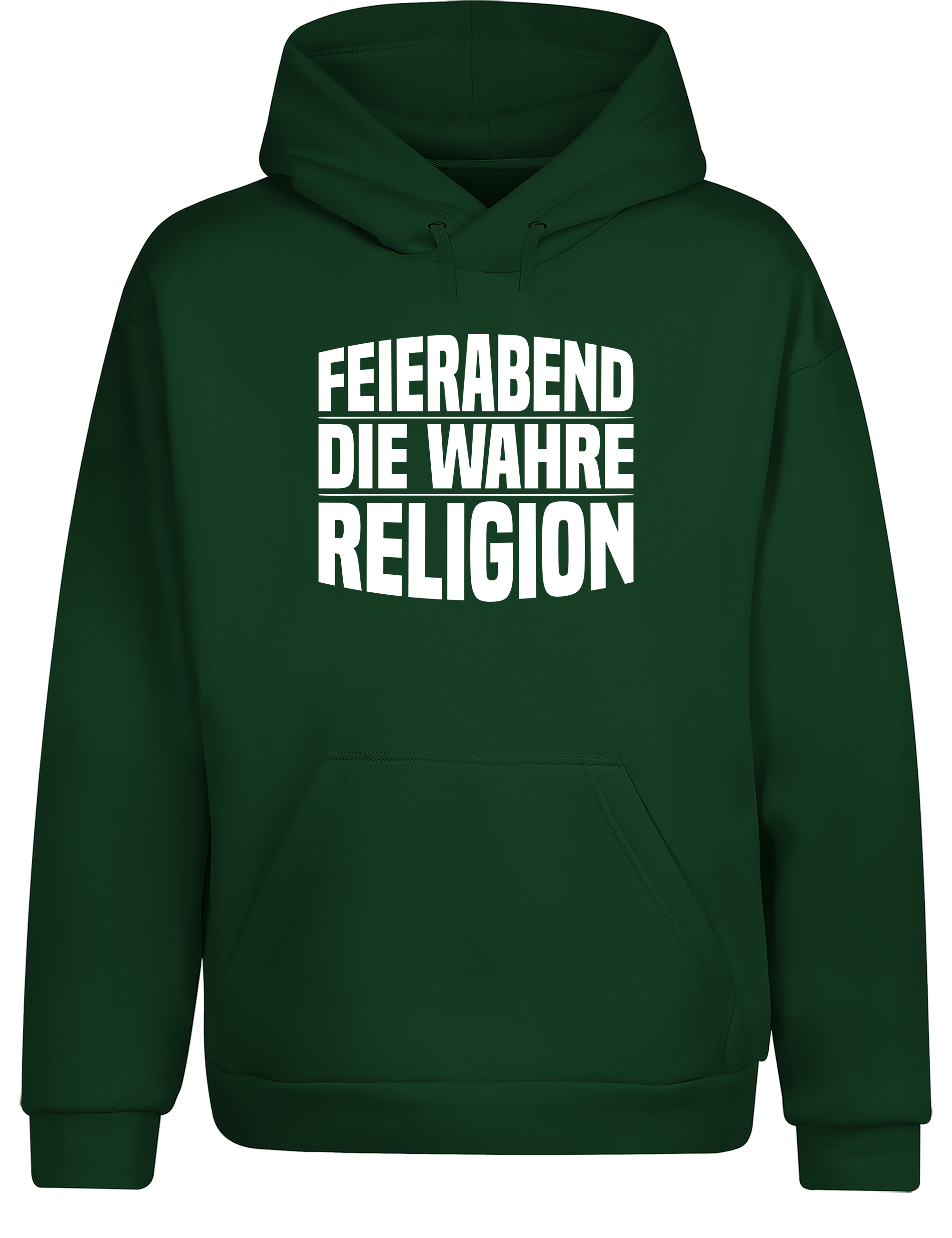 Feierabend – Hoodie „Die wahre Religion“ | Lustiger Kapuzenpullover für Arbeiter & Chill-Fans