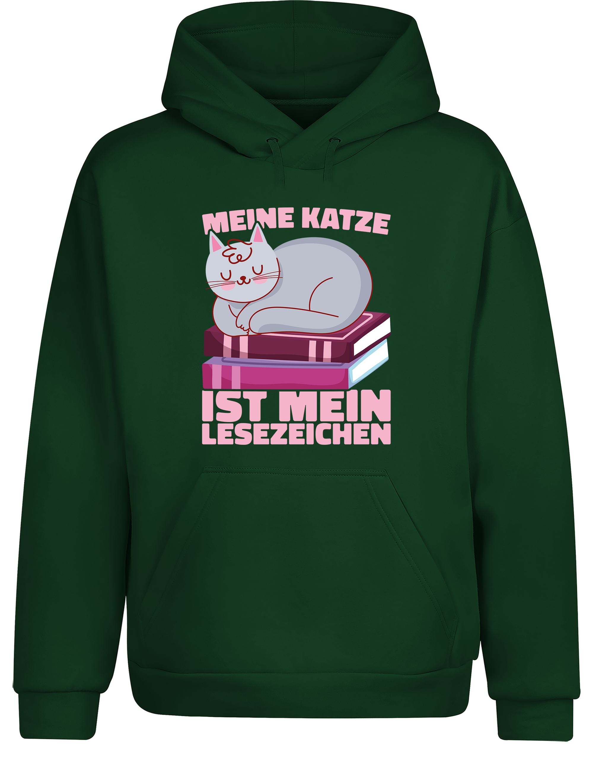 Meine Katze ist mein Lesezeichen – Hoodie im Retro Stil | Perfekter Kapuzenpullover für Katzenfreunde, Bücherwürmer & Geschenkidee