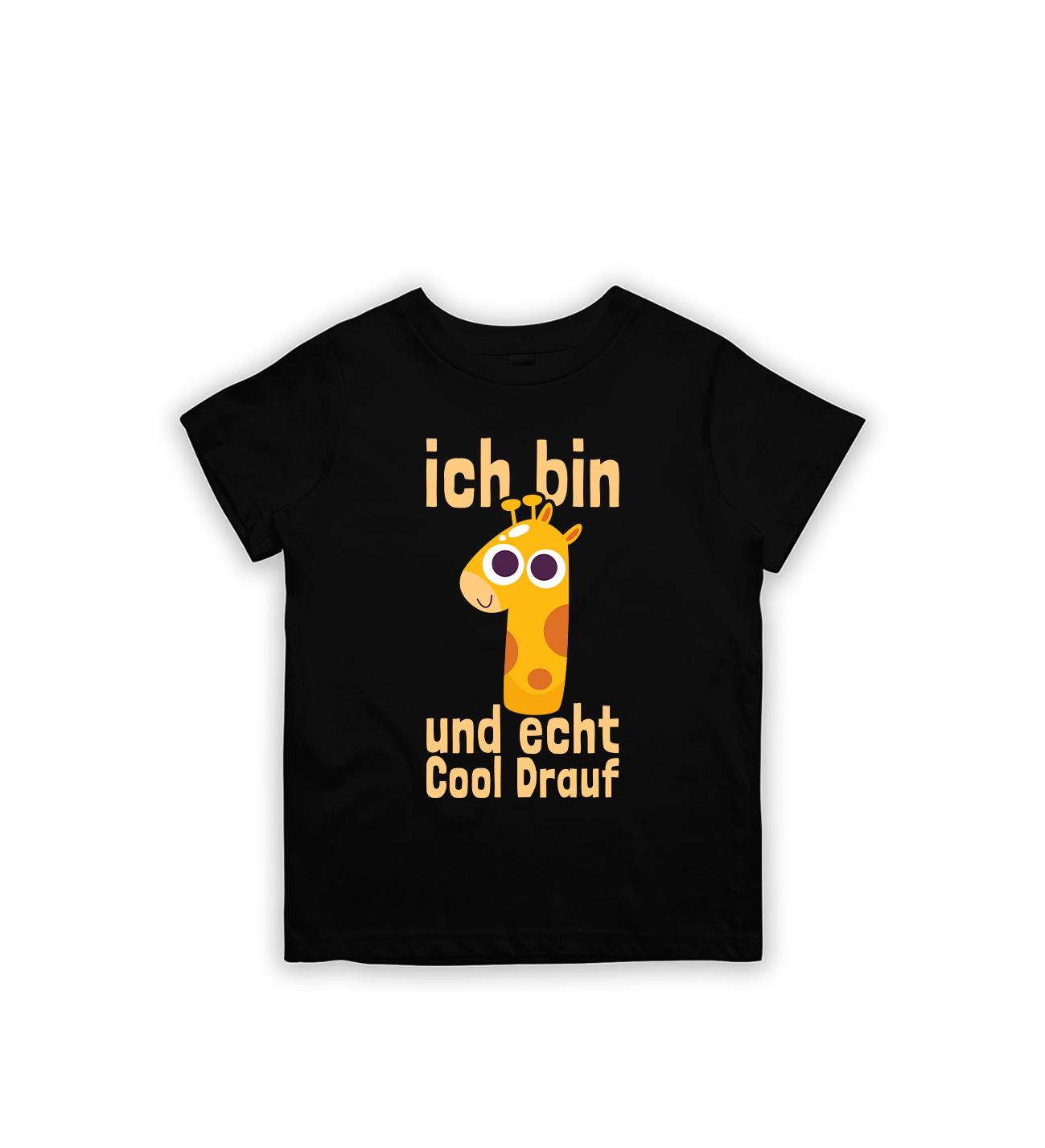 Ich bin 1 und echt cool drauf Kinder T-Shirt – Lustiges Giraffen Geburtstagsshirt für den 1. Geburtstag