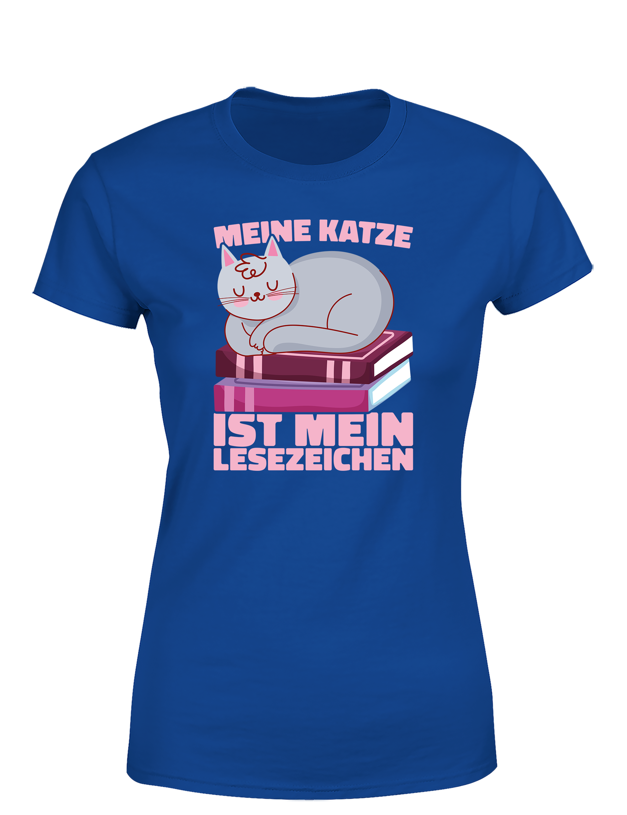 Meine Katze ist mein Lesezeichen – Damen T-Shirt im Retro Stil | Perfektes Damen Shirt für Katzenliebhaberinnen, Leseratten & Geschenkidee