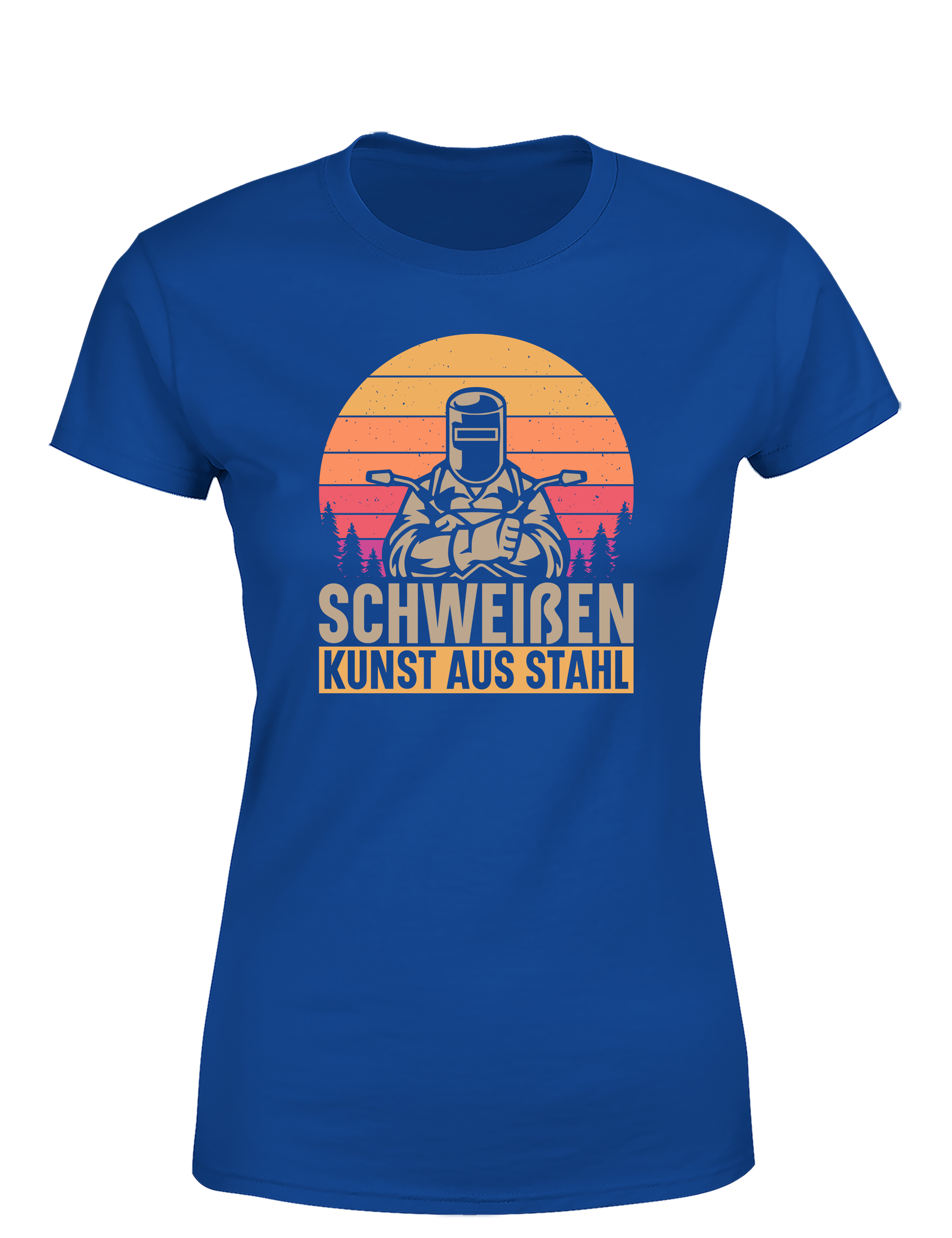 Schweißen – Kunst aus Stahl – Damen T-Shirt im Retro Stil | Lustiges Shirt für Schweißerinnen, Metallbauerinnen & Handwerkerinnen