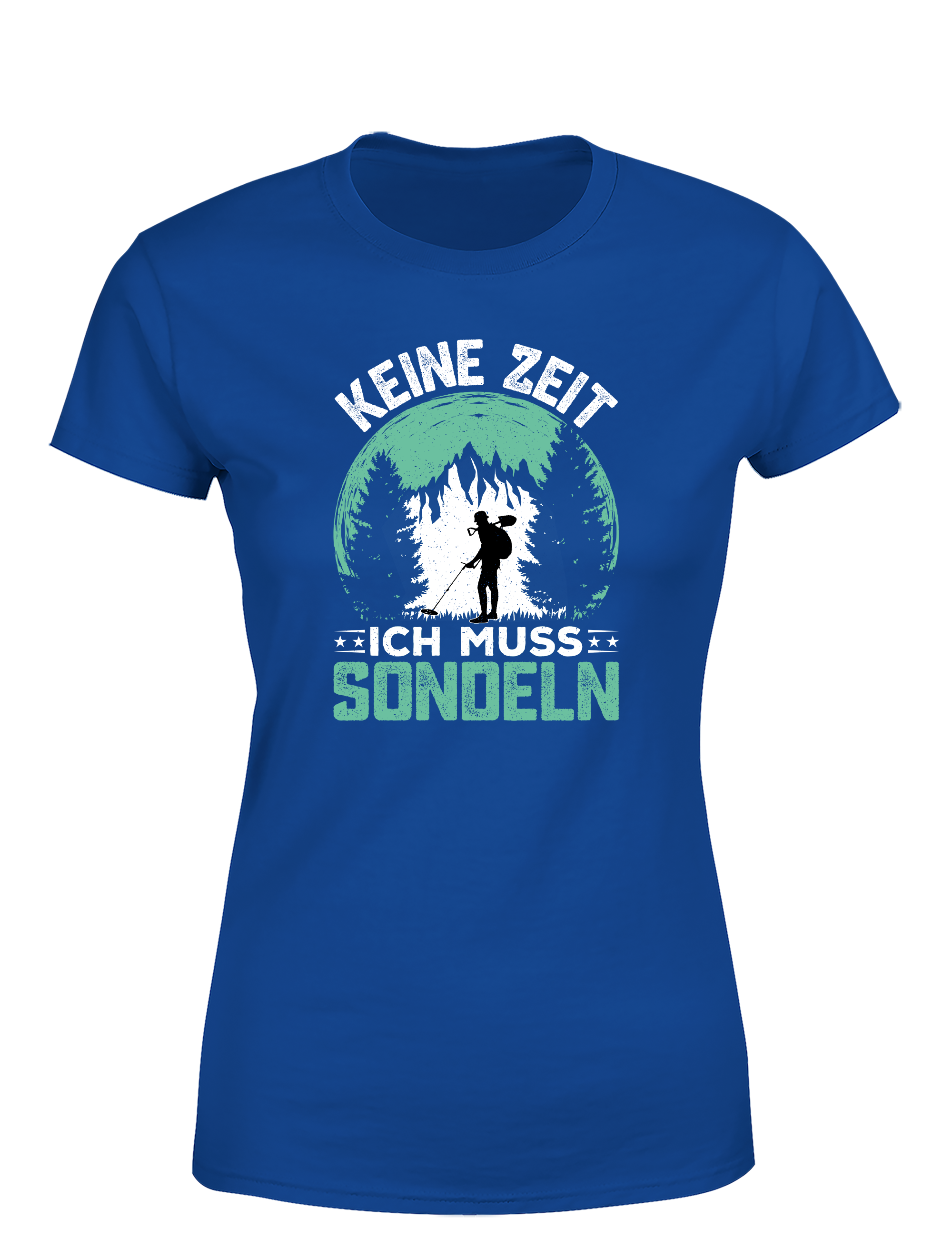 Kein Zeit, ich muss sondeln – Damen T-Shirt im Retro Stil | Lustiges Shirt für Schatzsucherinnen, Freizeit & Geschenkidee