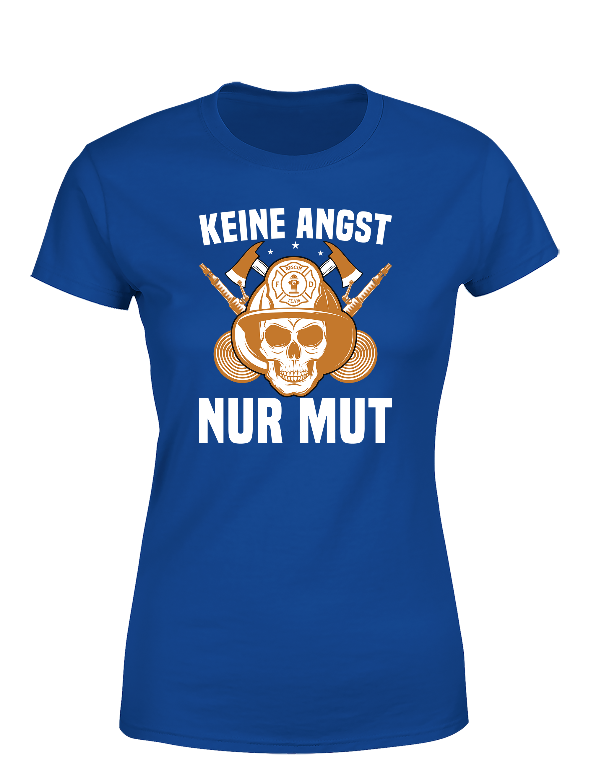 Damen T-Shirt Keine Angst Nur Mut | Starkes Feuerwehr Shirt mit Statement
