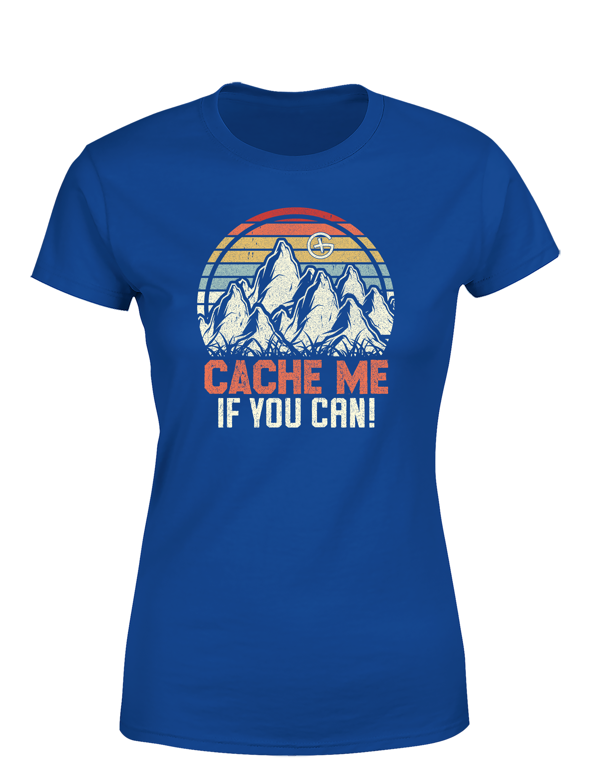 Cache Me If You Can! – Geocaching Damen T-Shirt im Retro Look | Stylisches Shirt für Schatzsucherinnen & Outdoor-Fans
