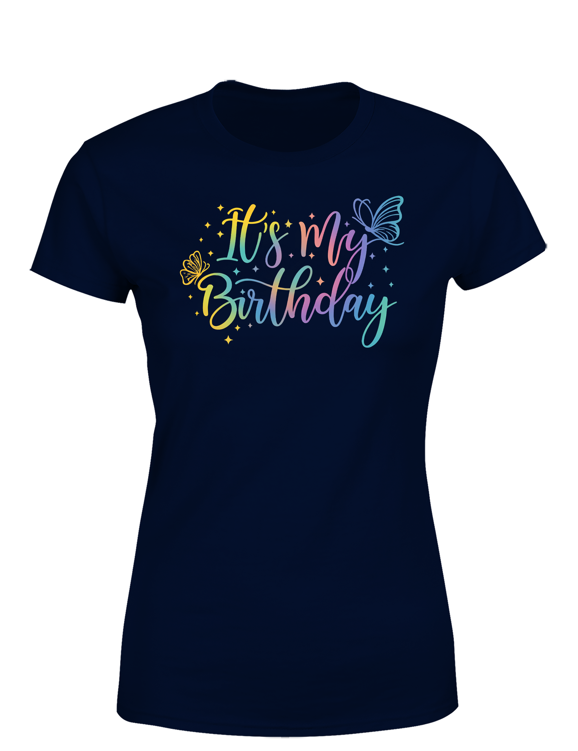 Damen T-Shirt „It’s My Birthday“ | Buntes Geburtstag Shirt mit Schmetterling Motiv