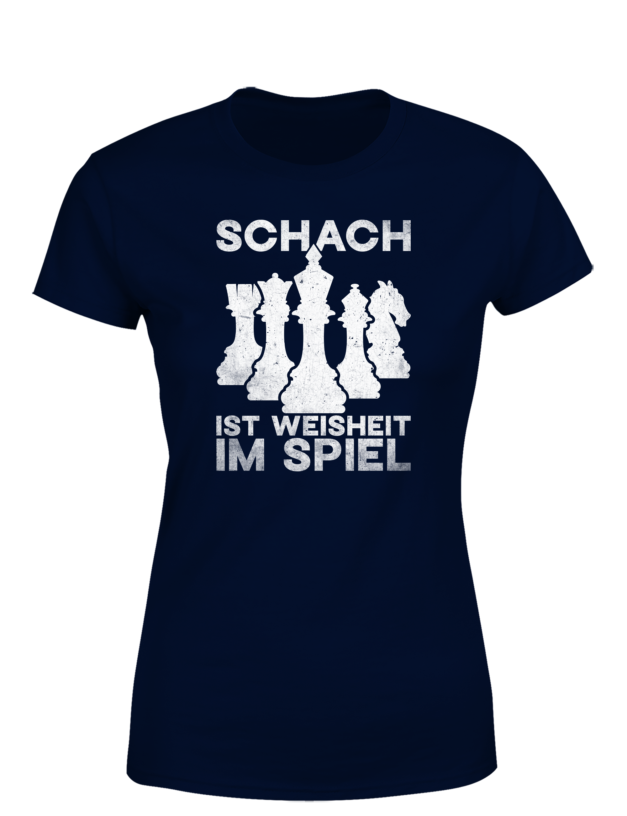 Schach ist Weisheit im Spiel – Damen T-Shirt im Retro Stil | Stylisches Damen Shirt für Schachspielerinnen, Turniere, Freizeit & Geschenkidee