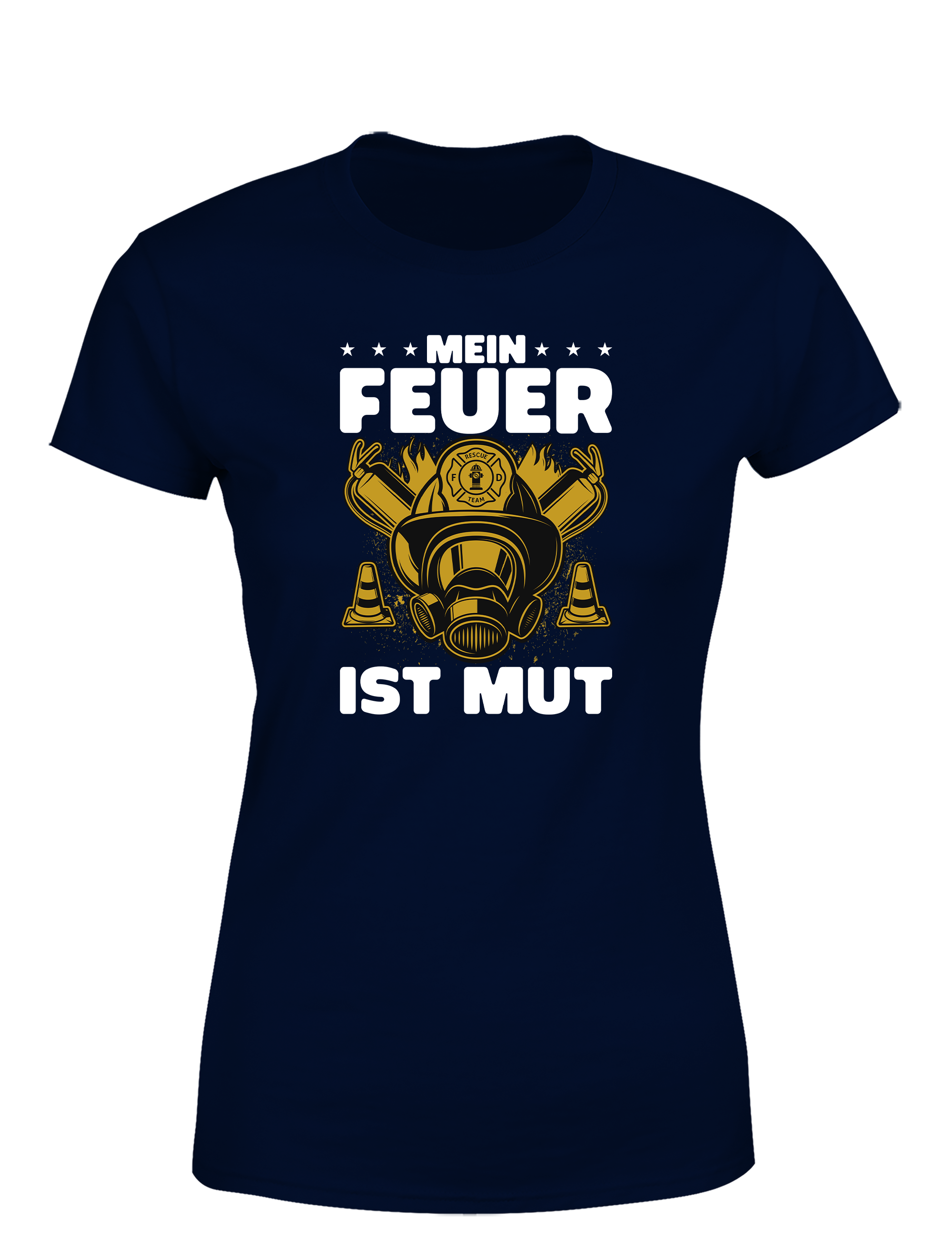 Damen T-Shirt Mein Feuer ist Mut | Starkes Feuerwehr Shirt mit Statement