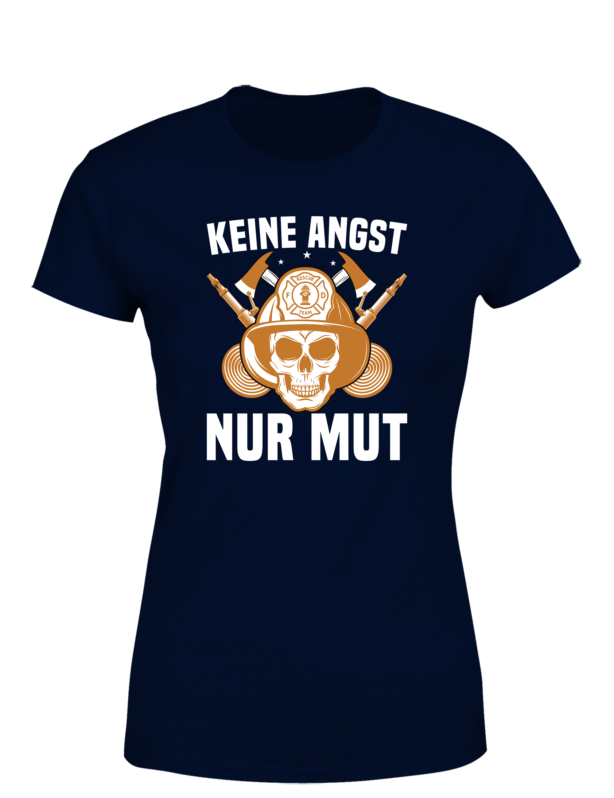 Damen T-Shirt Keine Angst Nur Mut | Starkes Feuerwehr Shirt mit Statement