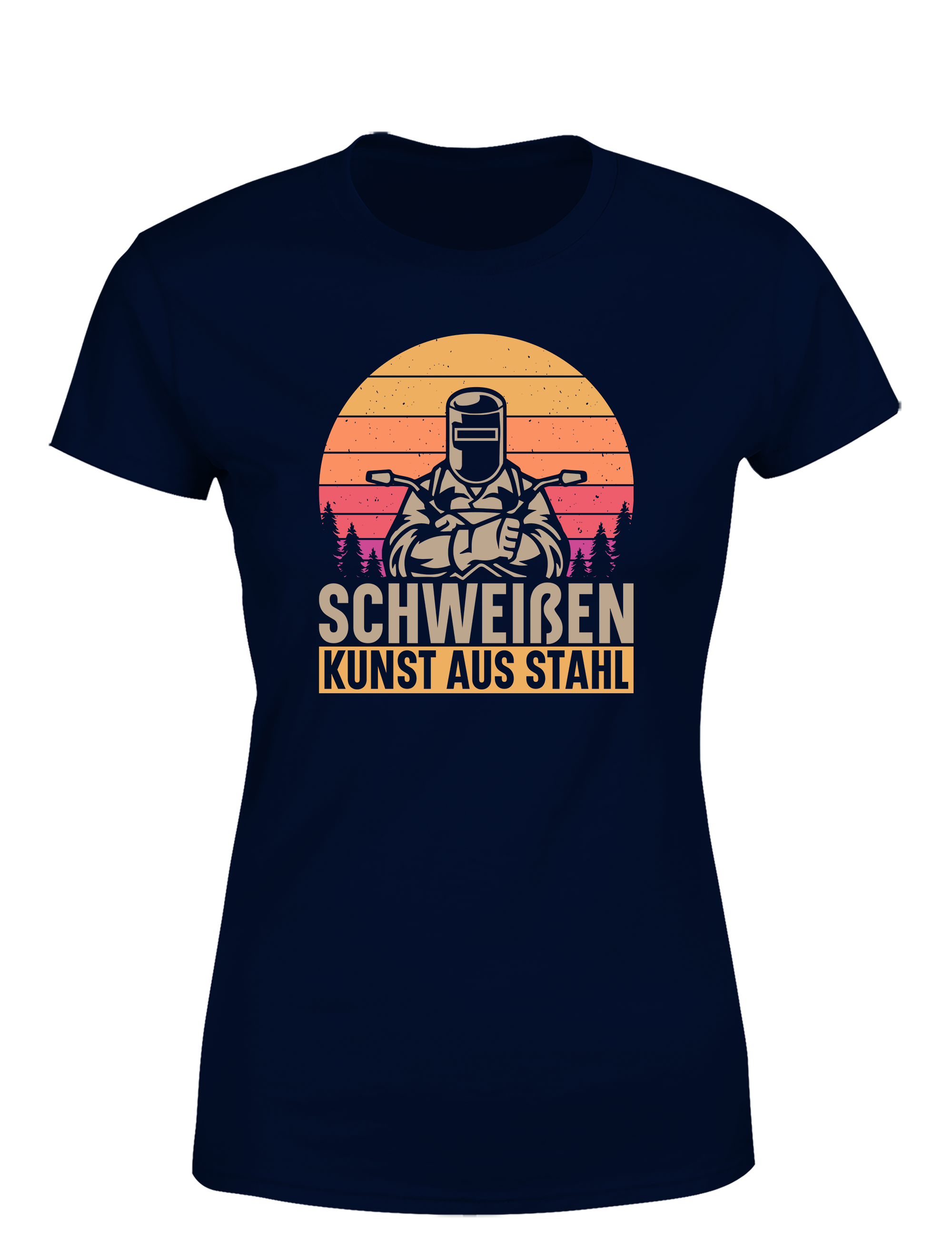 Schweißen – Kunst aus Stahl – Damen T-Shirt im Retro Stil | Lustiges Shirt für Schweißerinnen, Metallbauerinnen & Handwerkerinnen