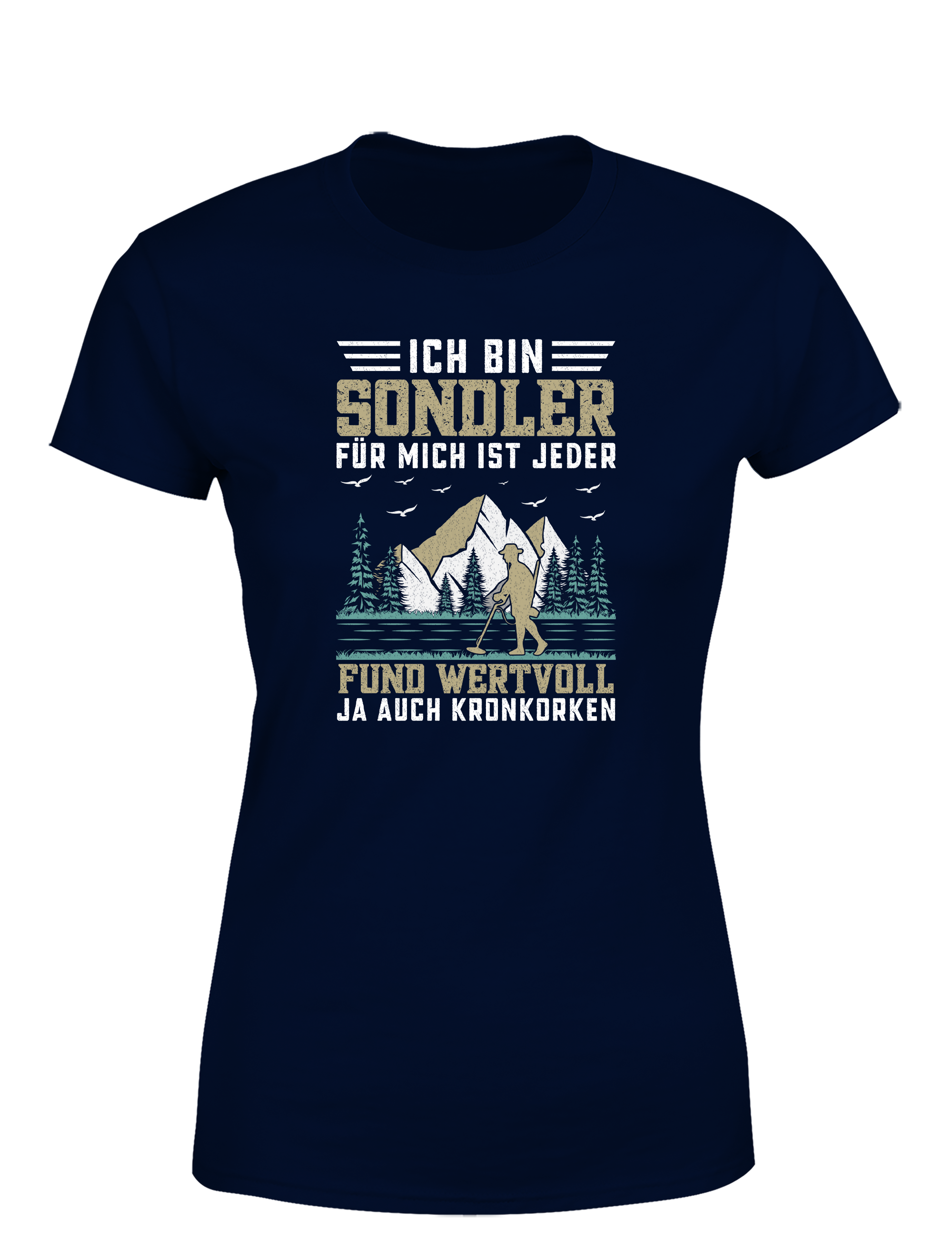 Ich bin Sondlerin – für mich ist jeder Fund wertvoll (ja, auch Kronkorken) – Damen T-Shirt im Retro Stil | Lustiges Shirt für Schatzsucherinnen, Freizeit & Geschenkidee