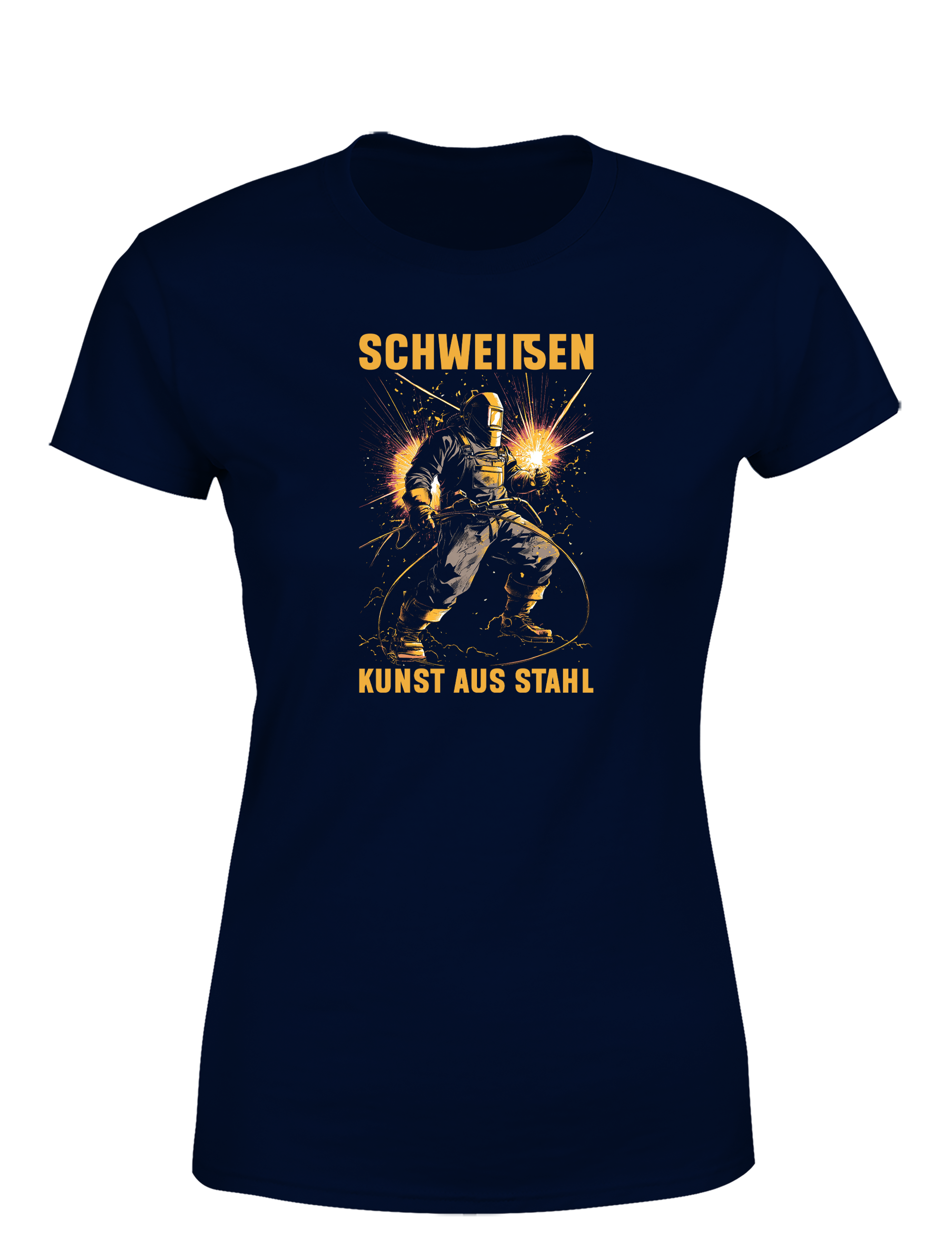 Schweißen – Kunst aus Stahl – Damen T-Shirt im Retro Stil | Lustiges Shirt für Schweißerinnen, Metallbauerinnen & Handwerkerinnen