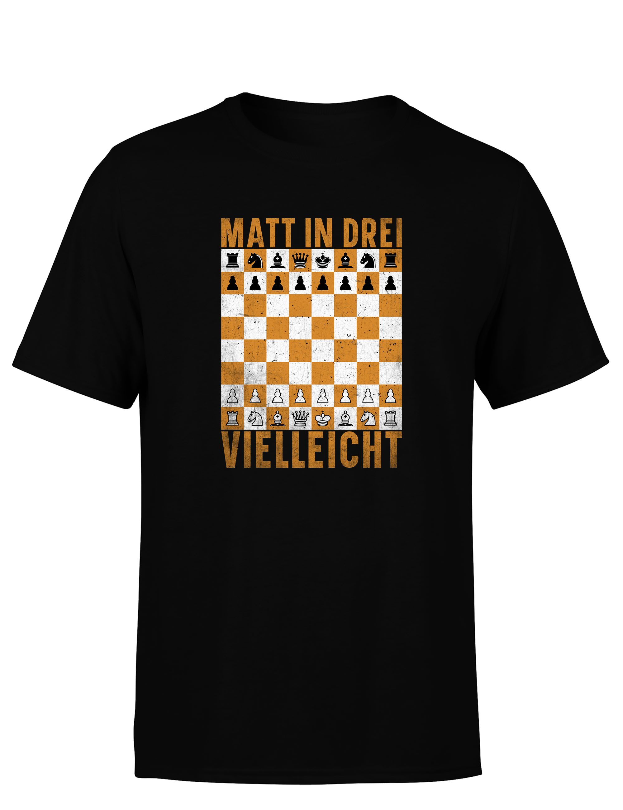 Matt in drei vielleicht – Herren T-Shirt im Retro Stil | Perfektes Männer Shirt für Schachspieler, Turniere, Freizeit & Geschenkidee