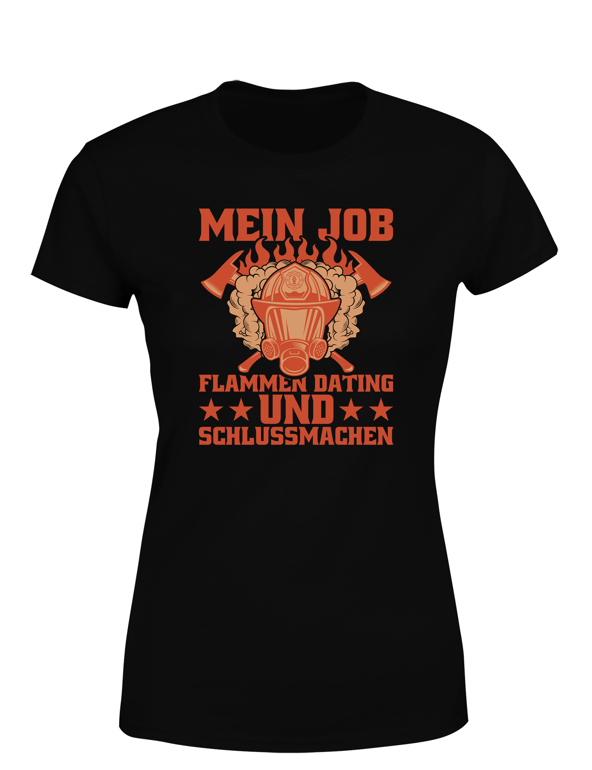 Damen T-Shirt Mein Job Flammen Dating und Schlussmachen | Lustiges Feuerwehr Shirt