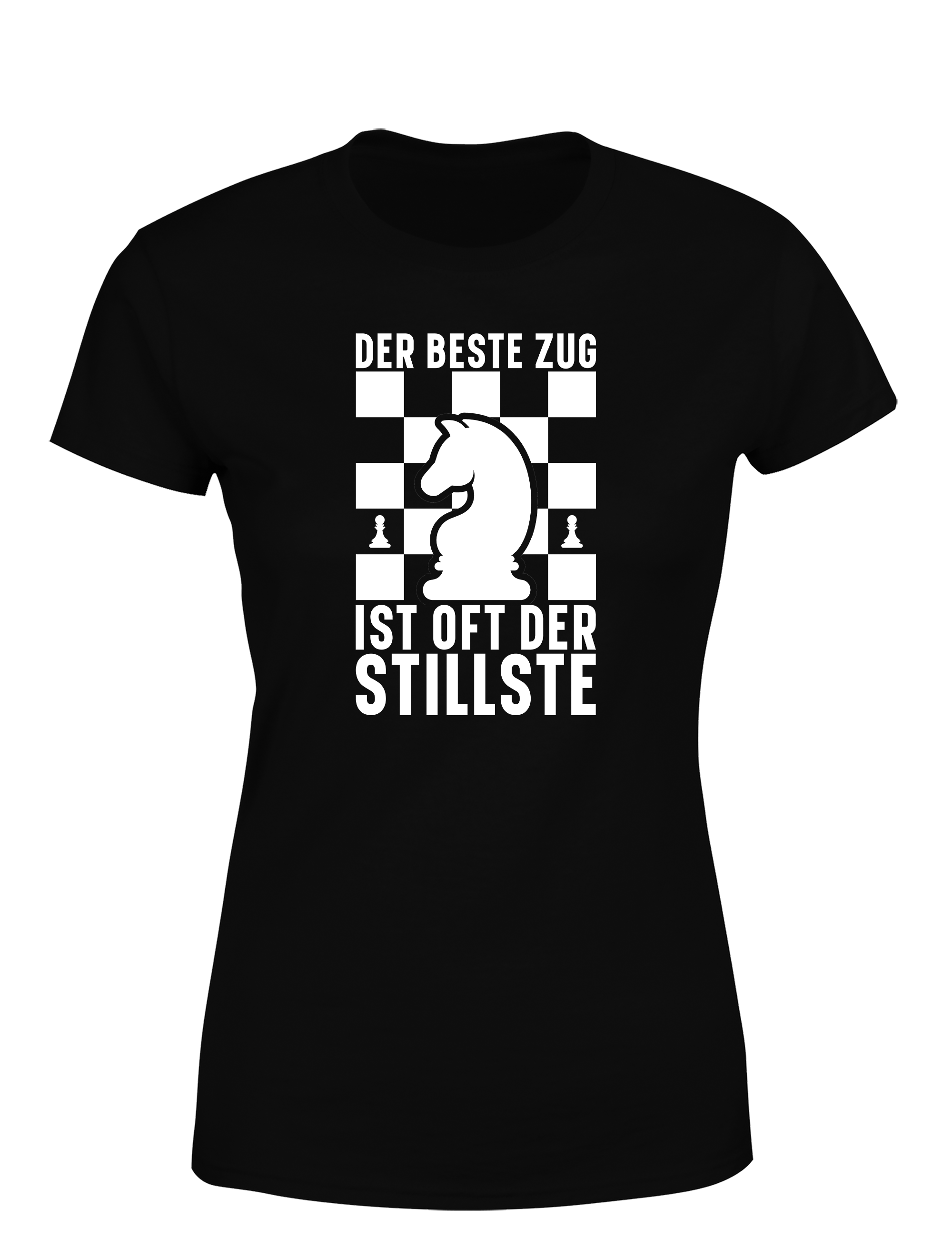 Der beste Zug ist oft der stillste – Damen T-Shirt im Retro Stil | Stylisches Damen Shirt für Schachspielerinnen, Turniere, Freizeit & Geschenkidee