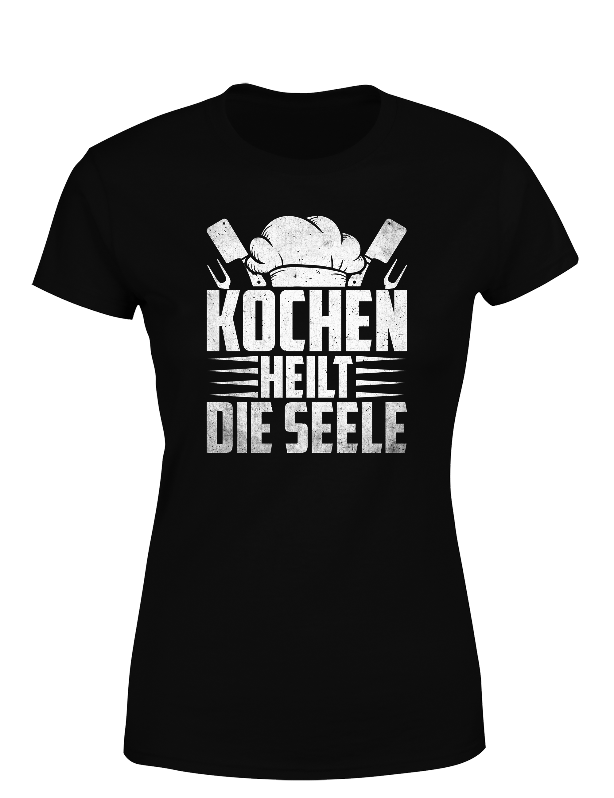 Damen T-Shirt „Kochen heilt die Seele“ | Stylisches Koch Shirt für Frauen mit Herz