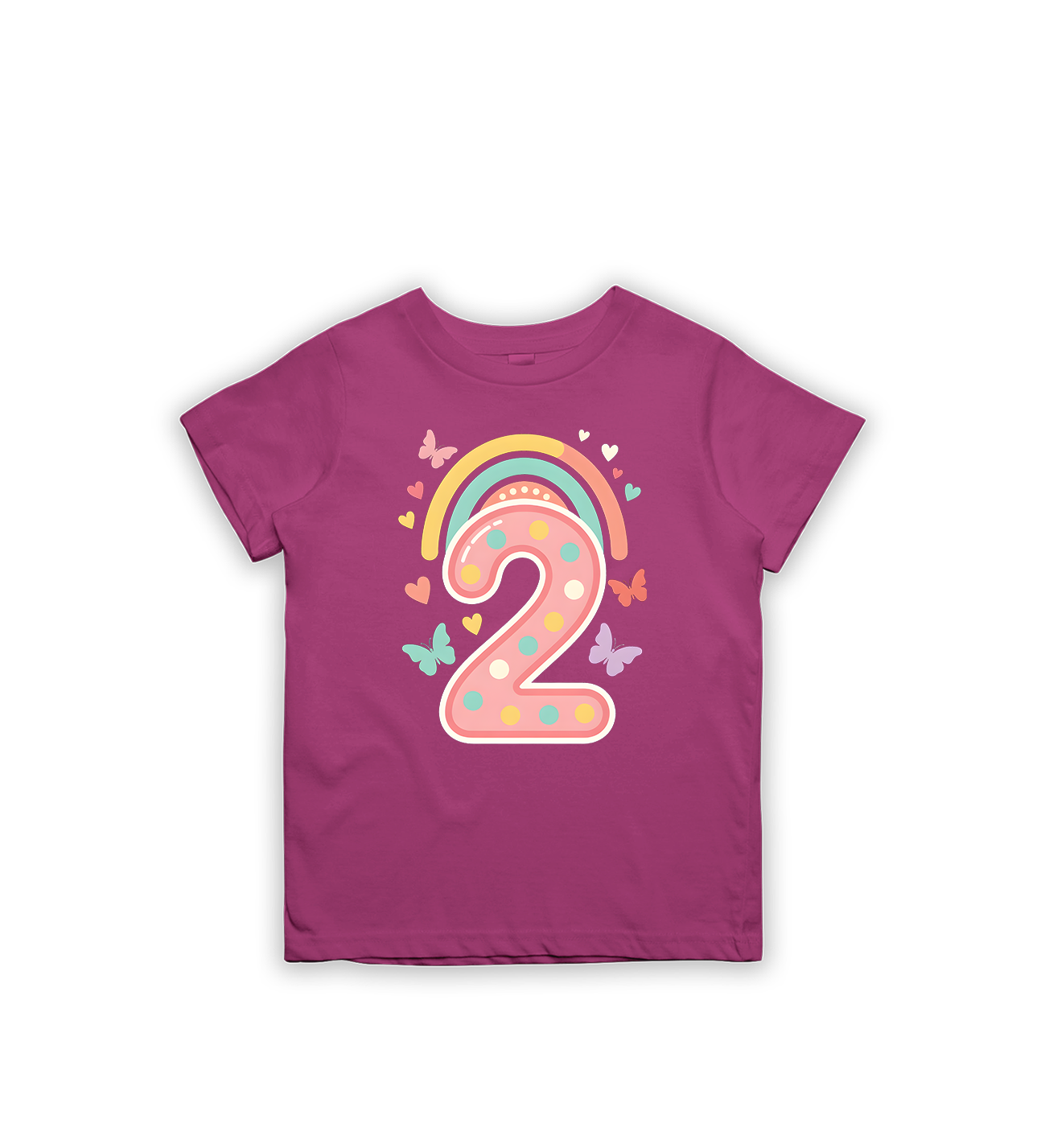 2. Geburtstag Regenbogen Kinder T-Shirt